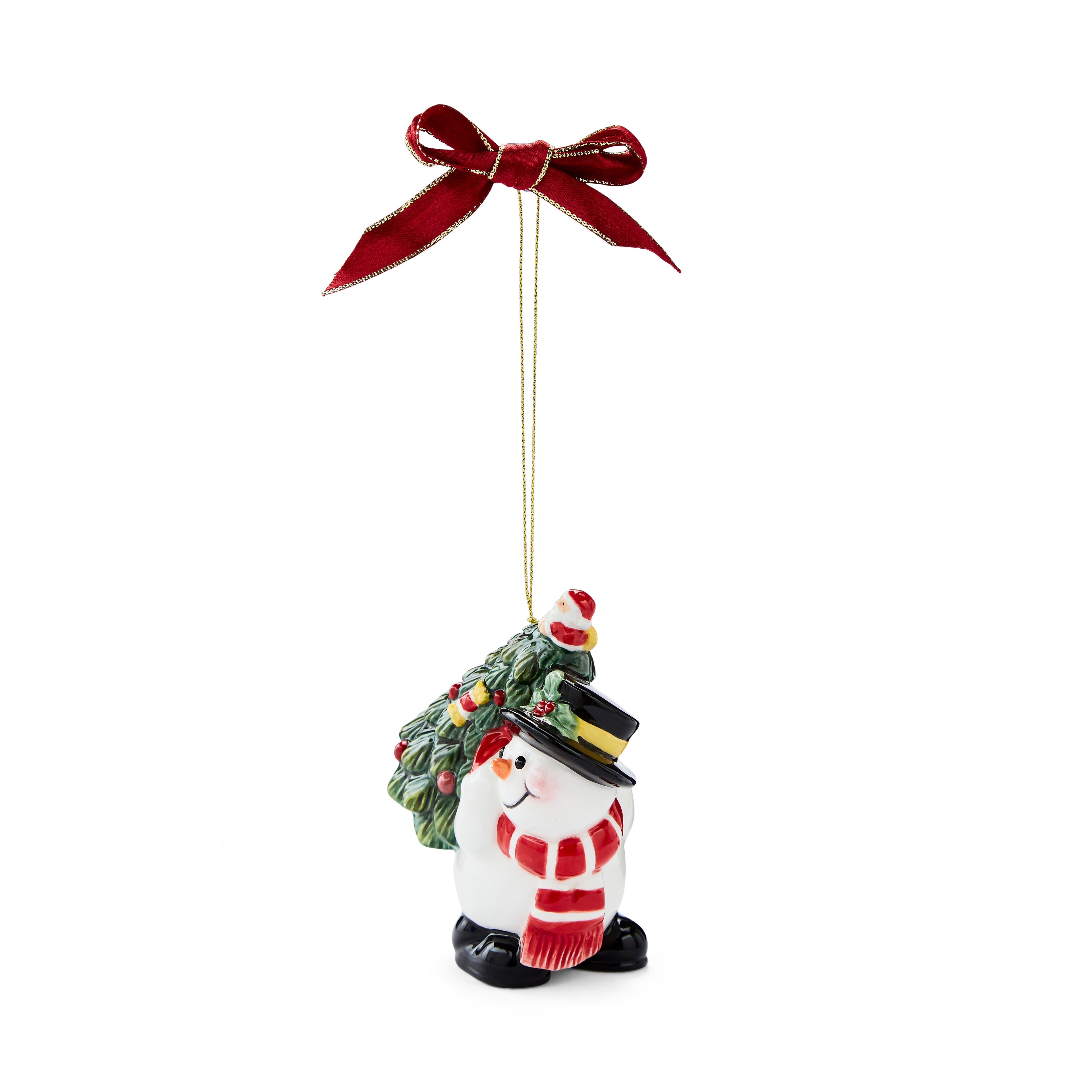 Snowman Carrying a Tree Ornament