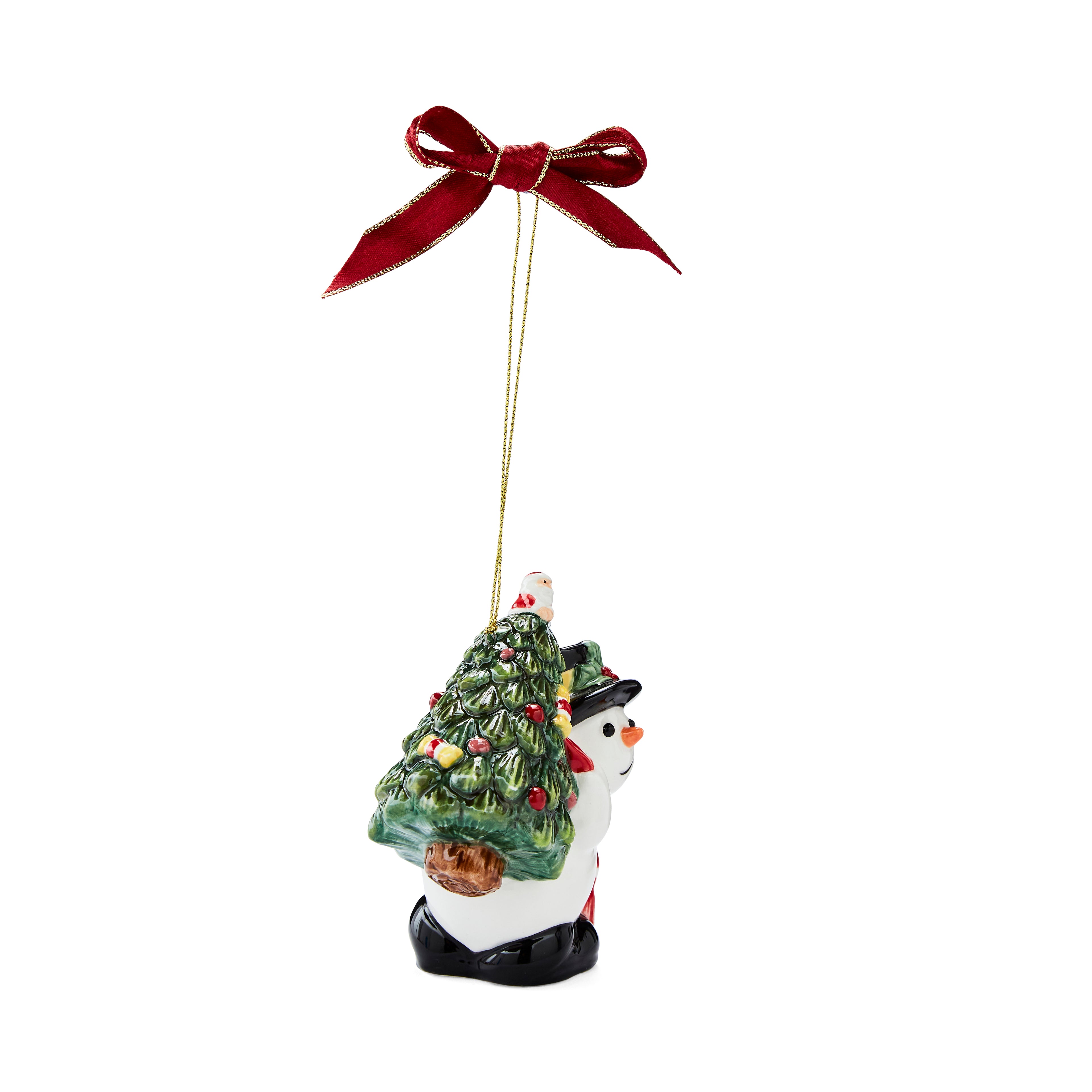 Snowman Carrying a Tree Ornament