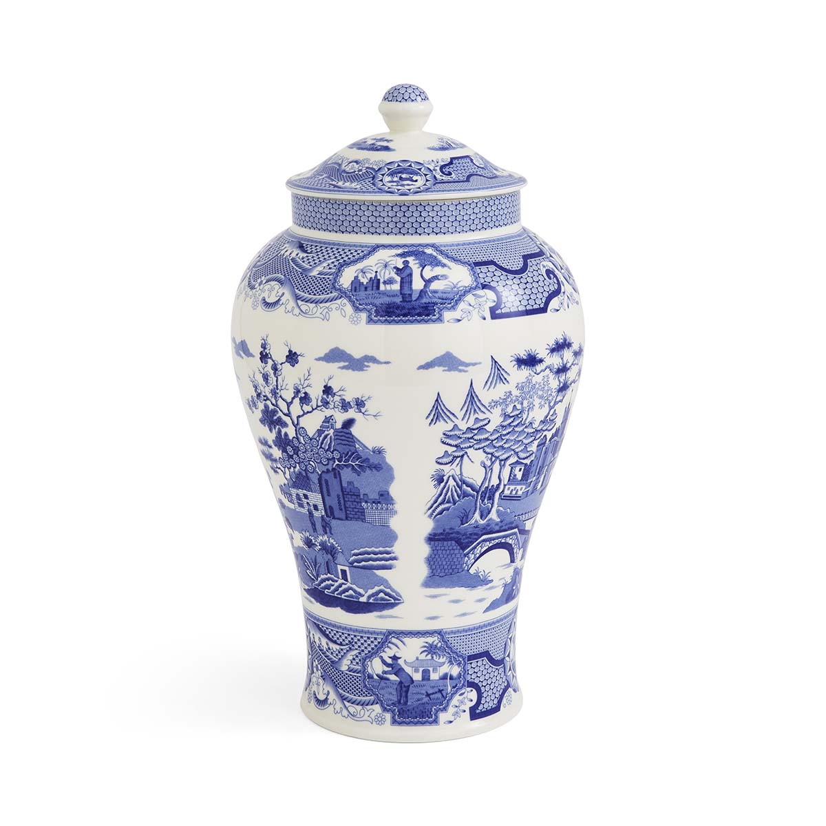 Spode Blue  Gothic Castle Ginger Jar - 30cm