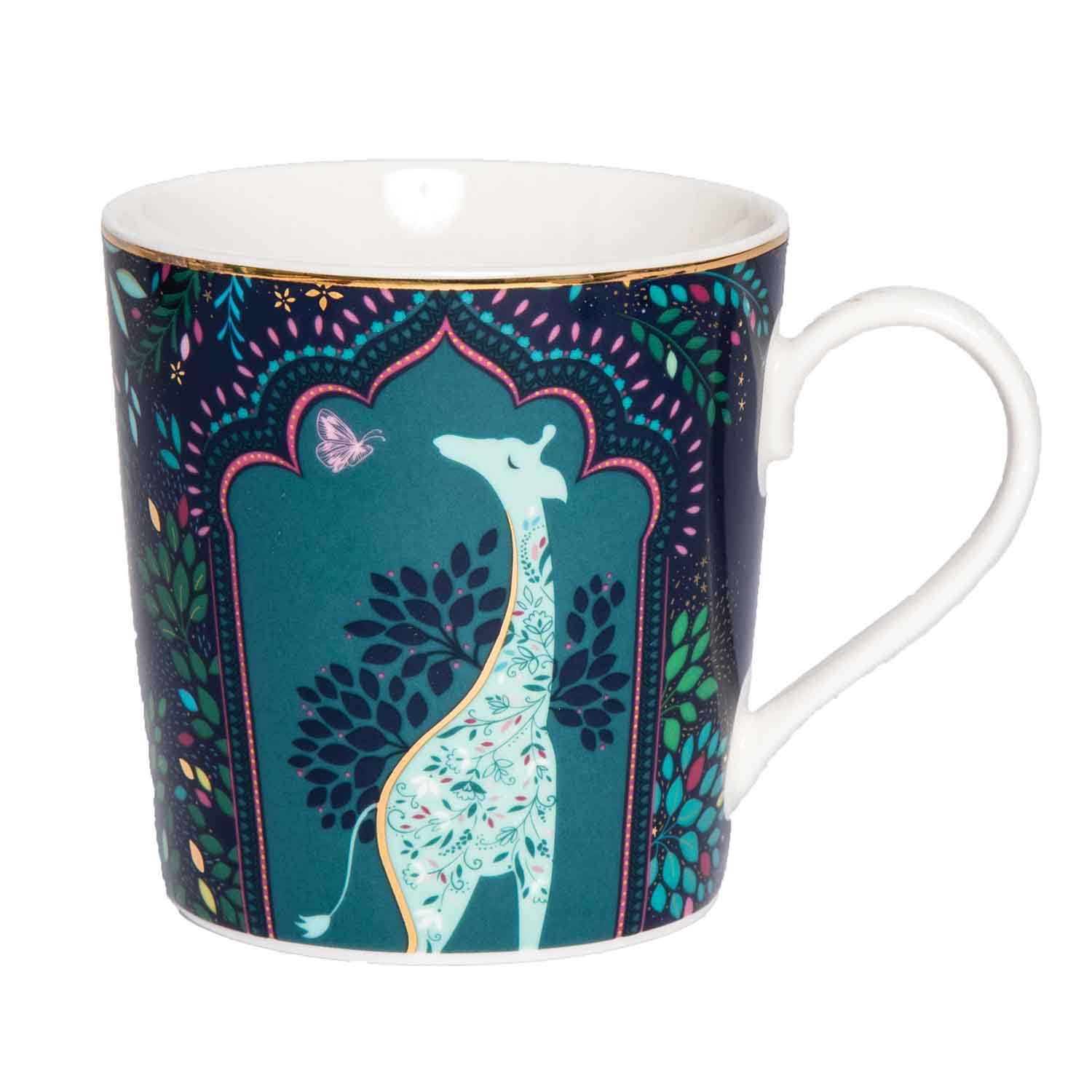 Sara Miller London Artisanne Noir Collection Mugs - Assorted - Set of 4 0.34L Boxed Set