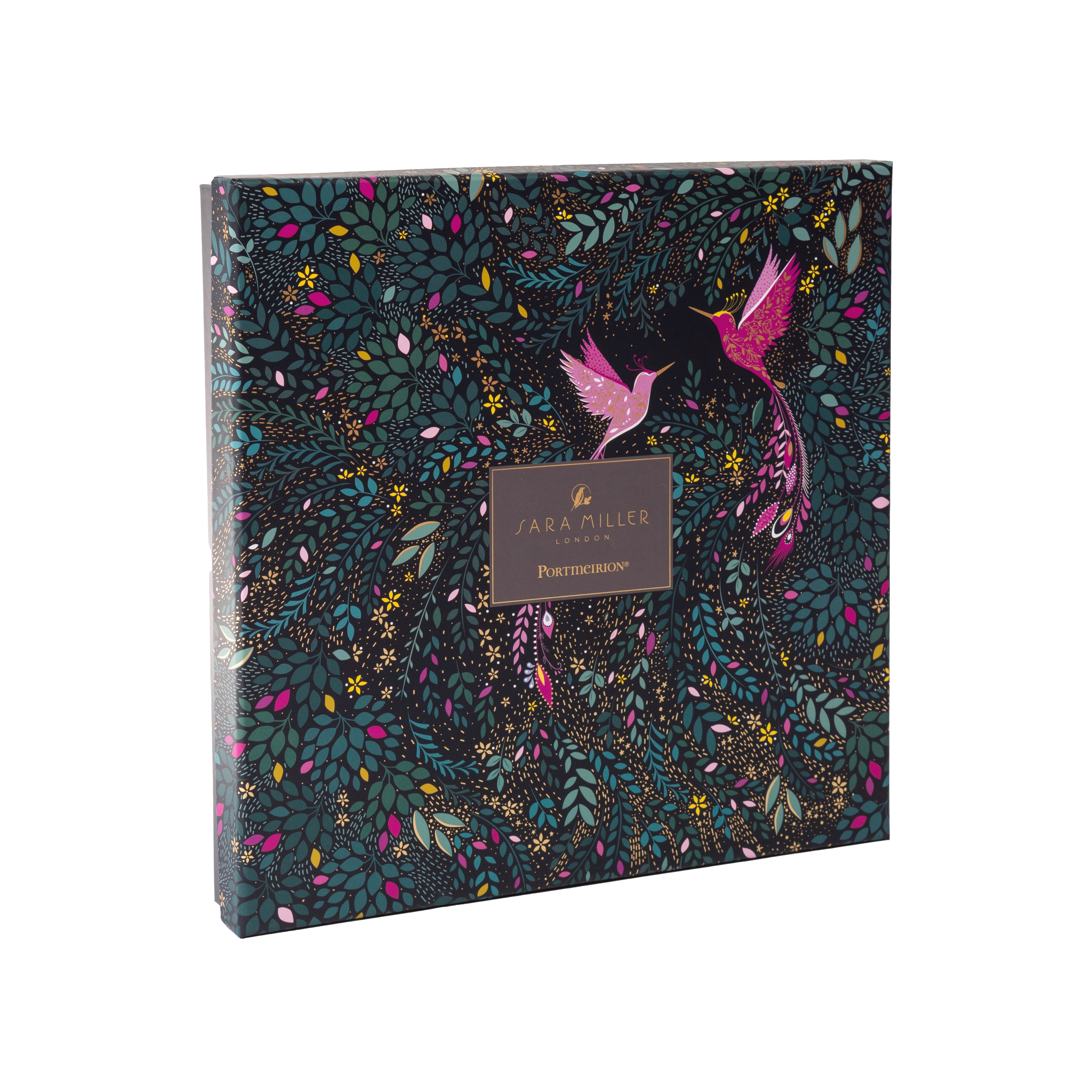 Sara Miller London Artisanne Noir Collection Serving Plate - Hummingbird Paradise - Midnight Blue 22.8cm Single
