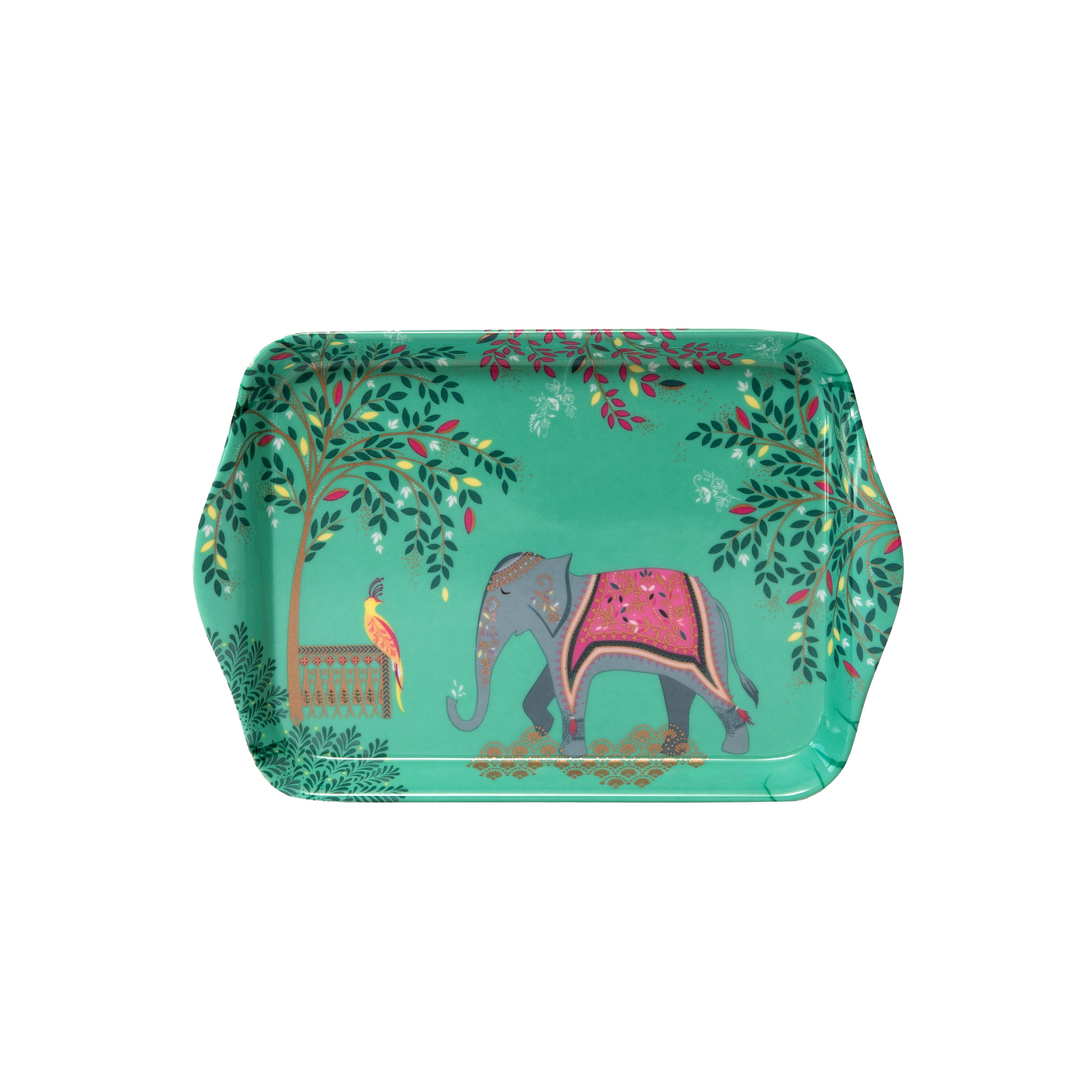 Sara Miller London Artisanne Noir Collection  Mug & Tray set - Elephant's Oasis - Light Jade Mug 0.18L 
Tray 21 x 14cm Single "