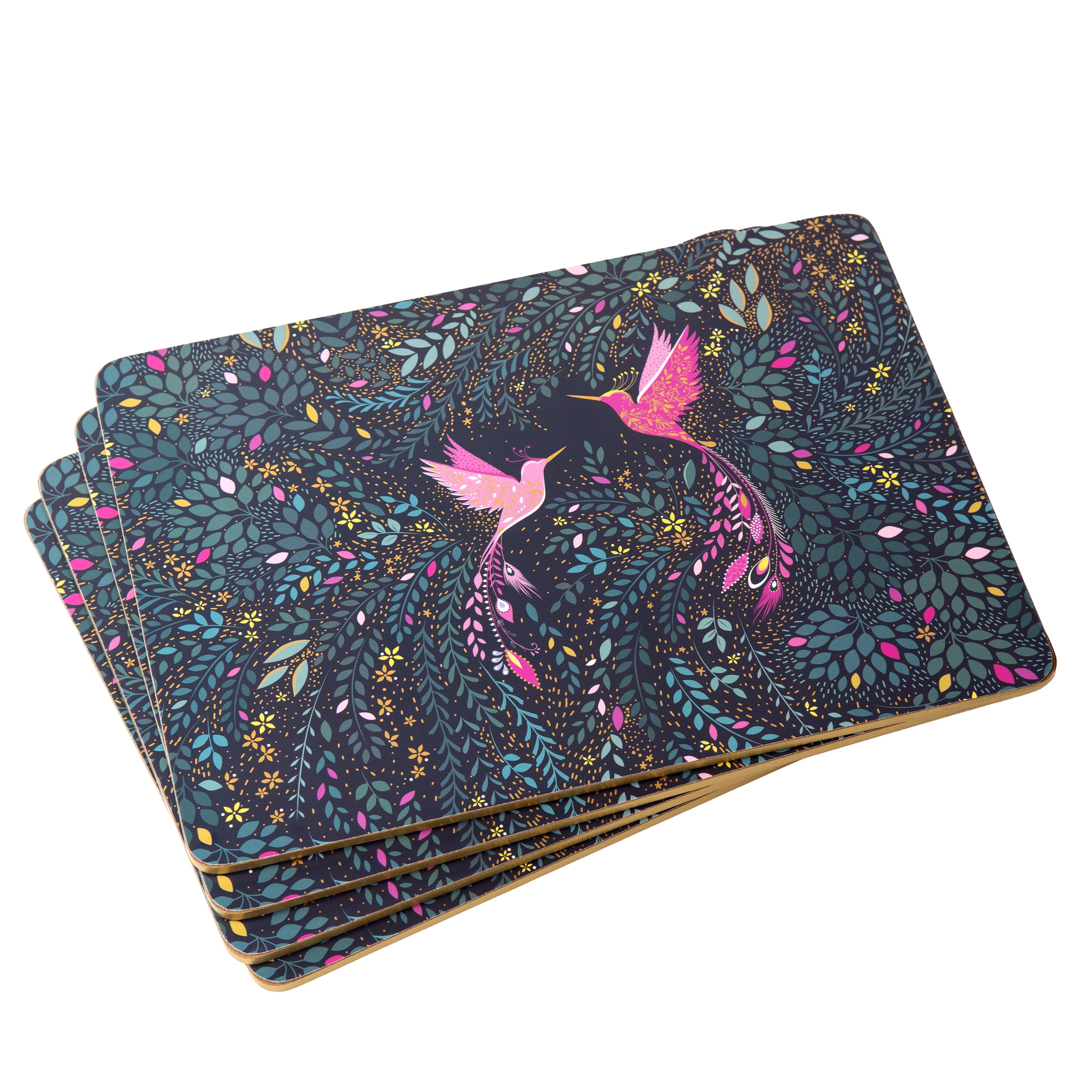 Sara Miller London  India Collection India Collection Placemats - Set of 4 - Hummingbird Paradise 30.5 x 23cm Boxed Set