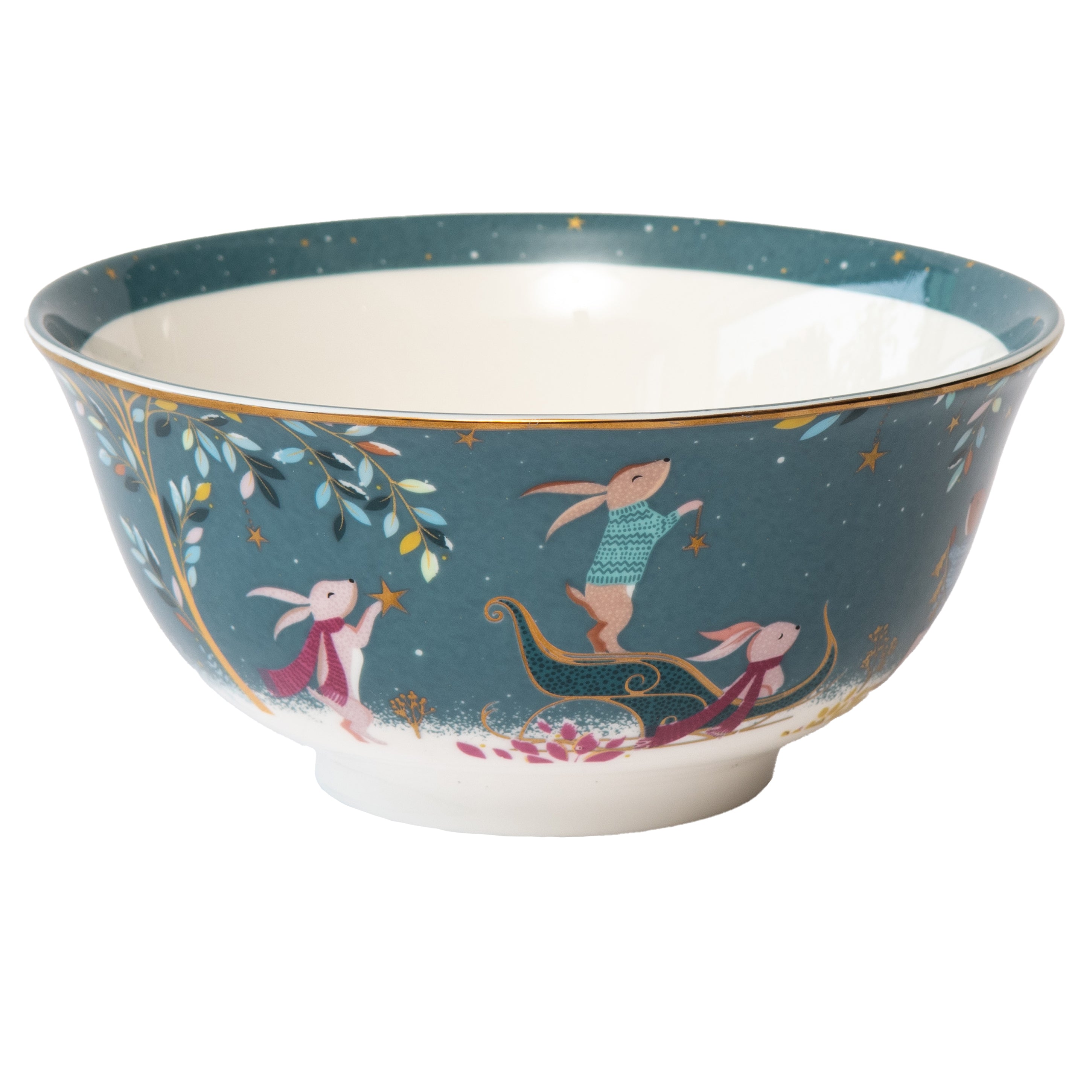 Sara Miller London Artisanne Noir Collection Candy Bowl - Rabbit Sleigh 15cm Single