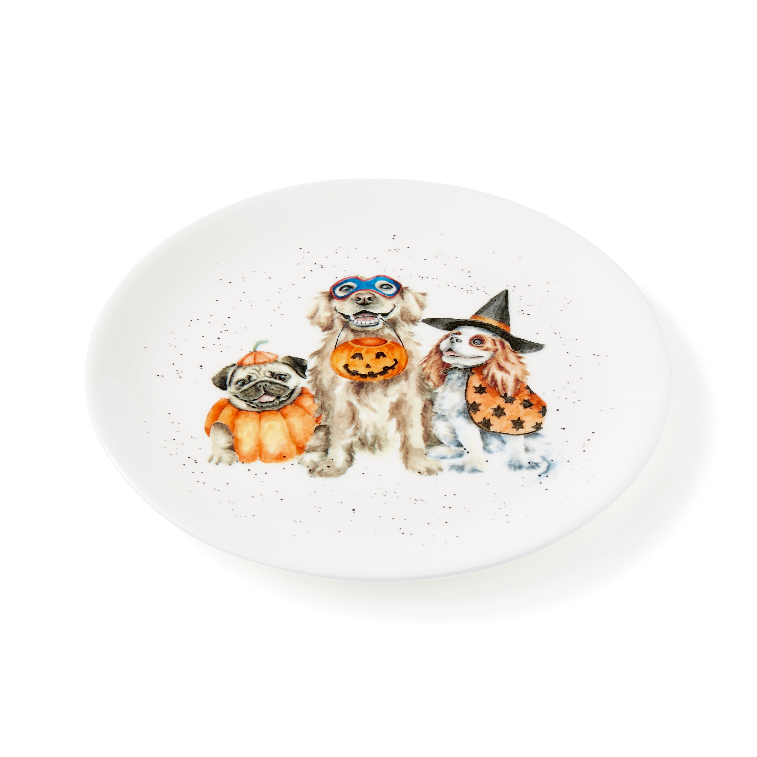 WrenWrendale Designs - Halloween Collectiondale Designs Coloured Collection Coupe Plate - Trick or Treat (Dogs) 20cm Single