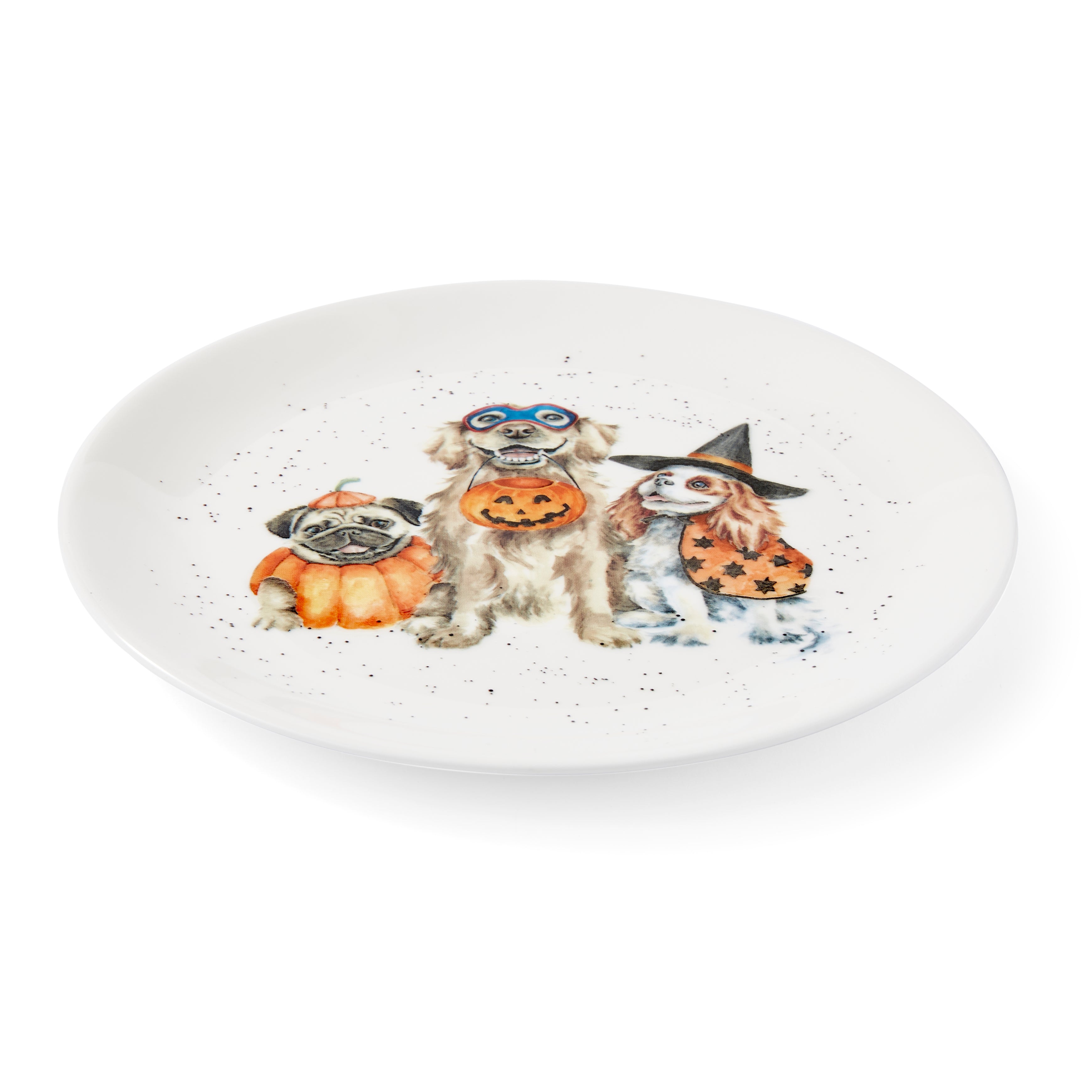 WrenWrendale Designs - Halloween Collectiondale Designs Coloured Collection Coupe Plate - Trick or Treat (Dogs) 20cm Single