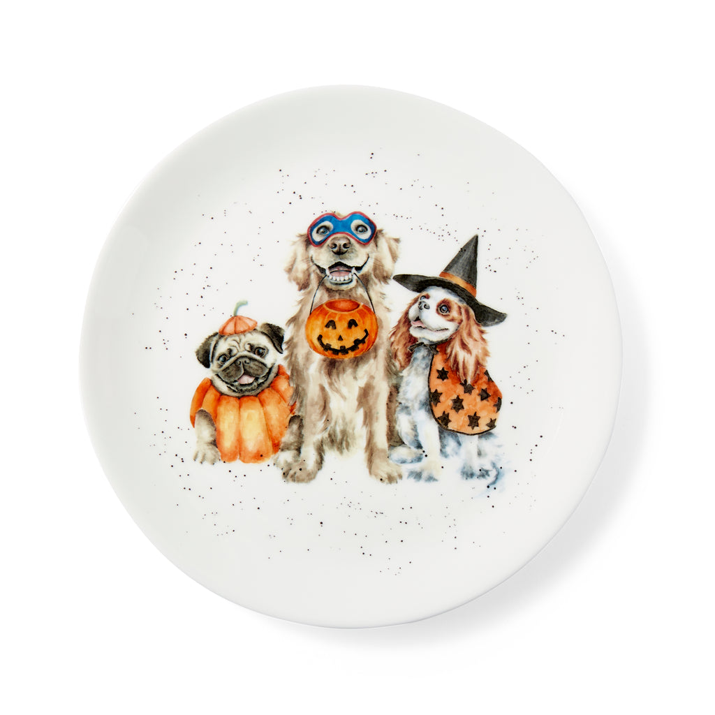 WrenWrendale Designs - Halloween Collectiondale Designs Coloured Collection Coupe Plate - Trick or Treat (Dogs) 20cm Single