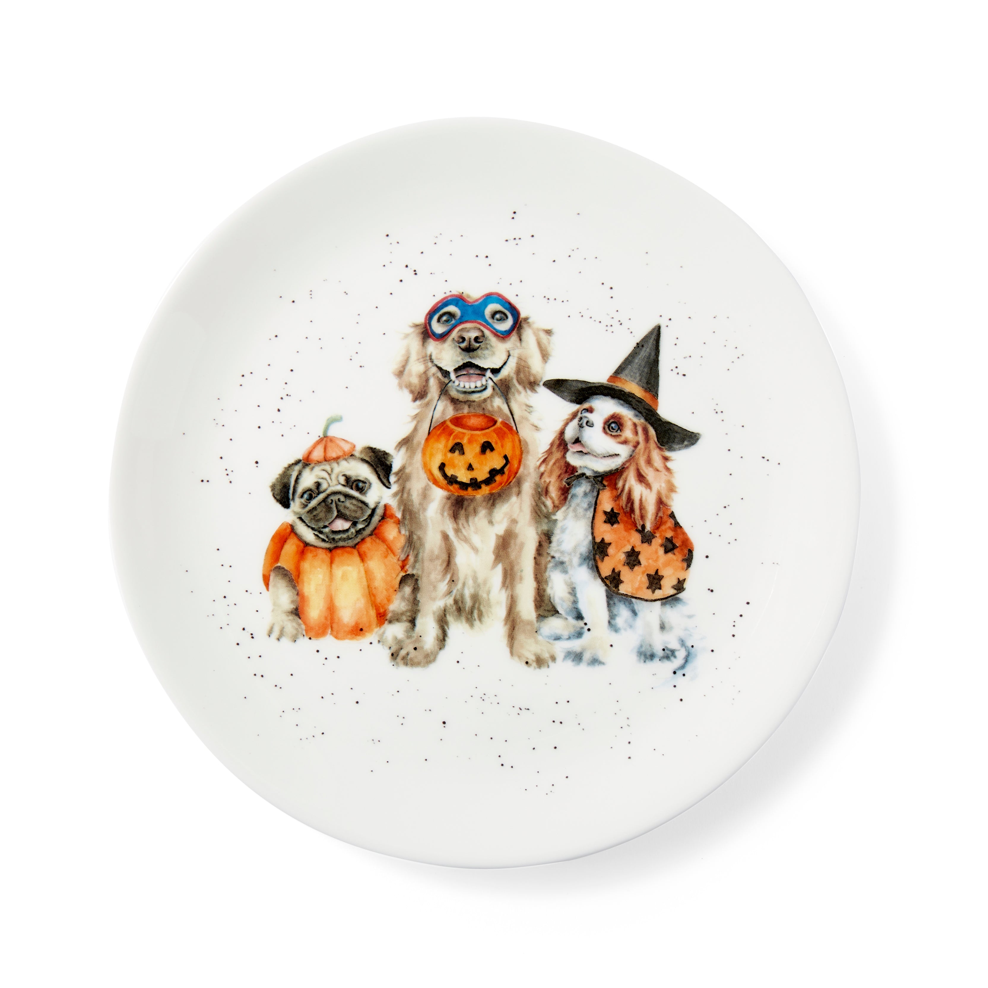 WrenWrendale Designs - Halloween Collectiondale Designs Coloured Collection Coupe Plate - Trick or Treat (Dogs) 20cm Single