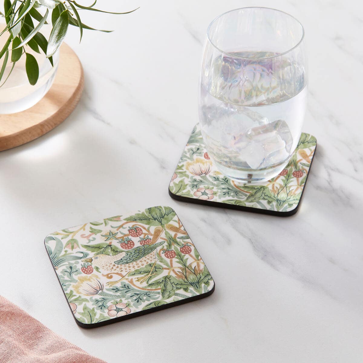 Strawberry Thief Coasters - Set of 6