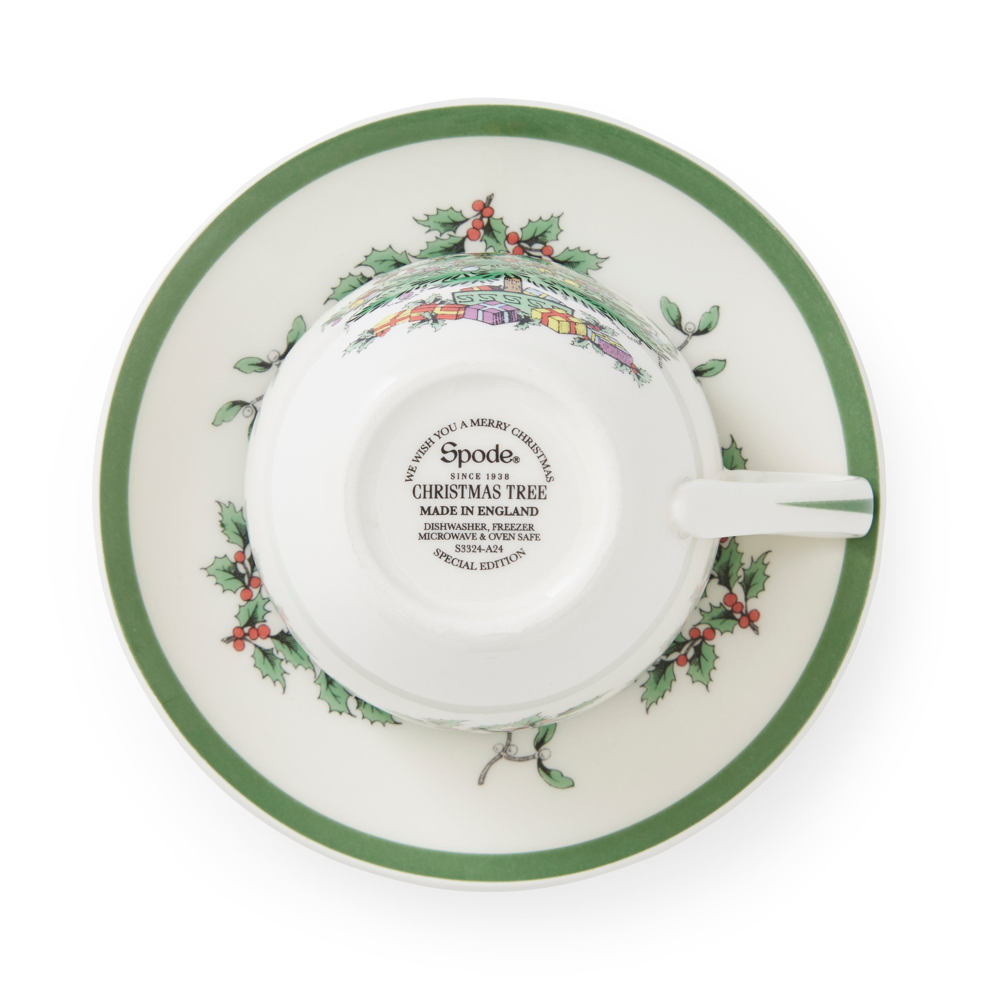 Christmas Tree Teacup & Saucer
