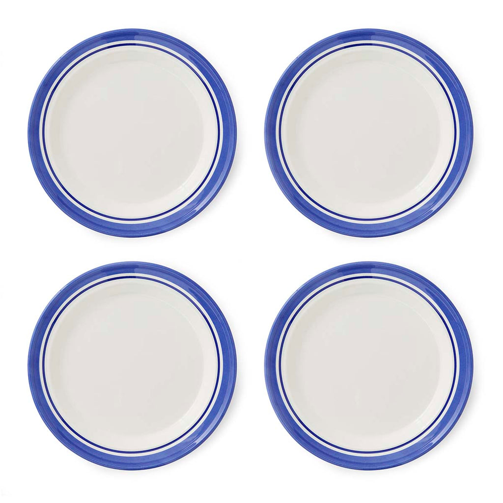 Potter's Stripe Set of 4 Dinner Plates, Blue