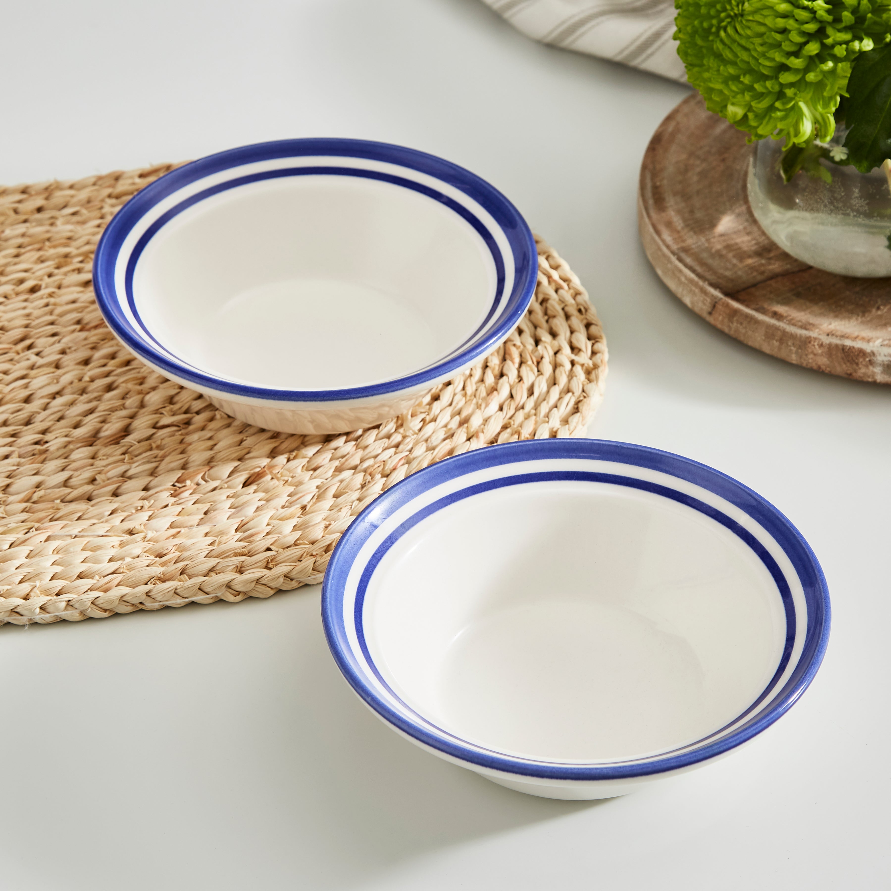 Portmeirion Home Potter's Stripe Oatmeal Bowl (D) 15cm Set of 4