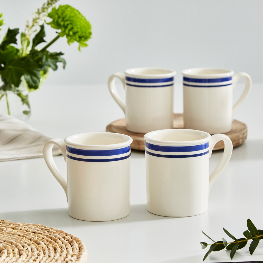 Portmeirion Home Potter's Stripe Breakfast Mug 0.26L Set of 4