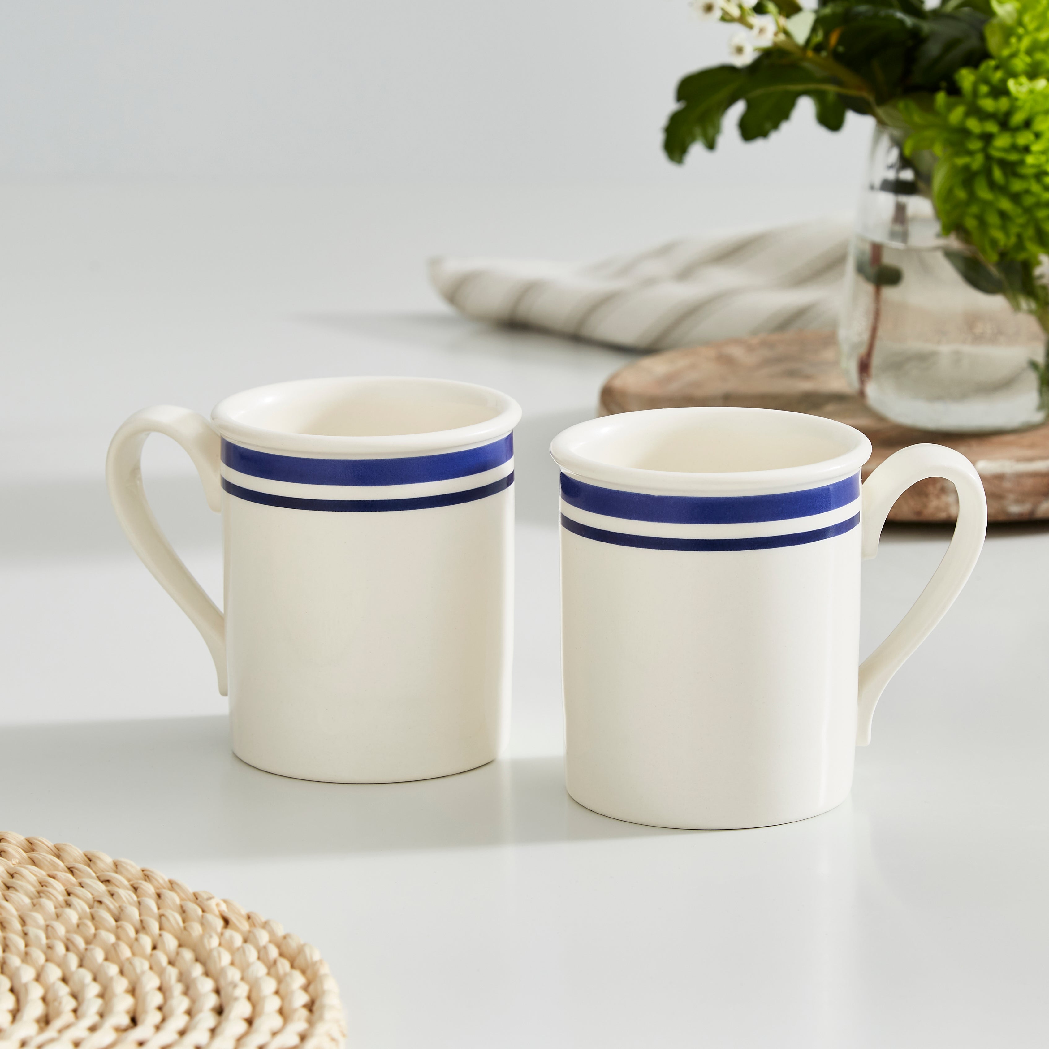 Portmeirion Home Potter's Stripe Breakfast Mug 0.26L Set of 4