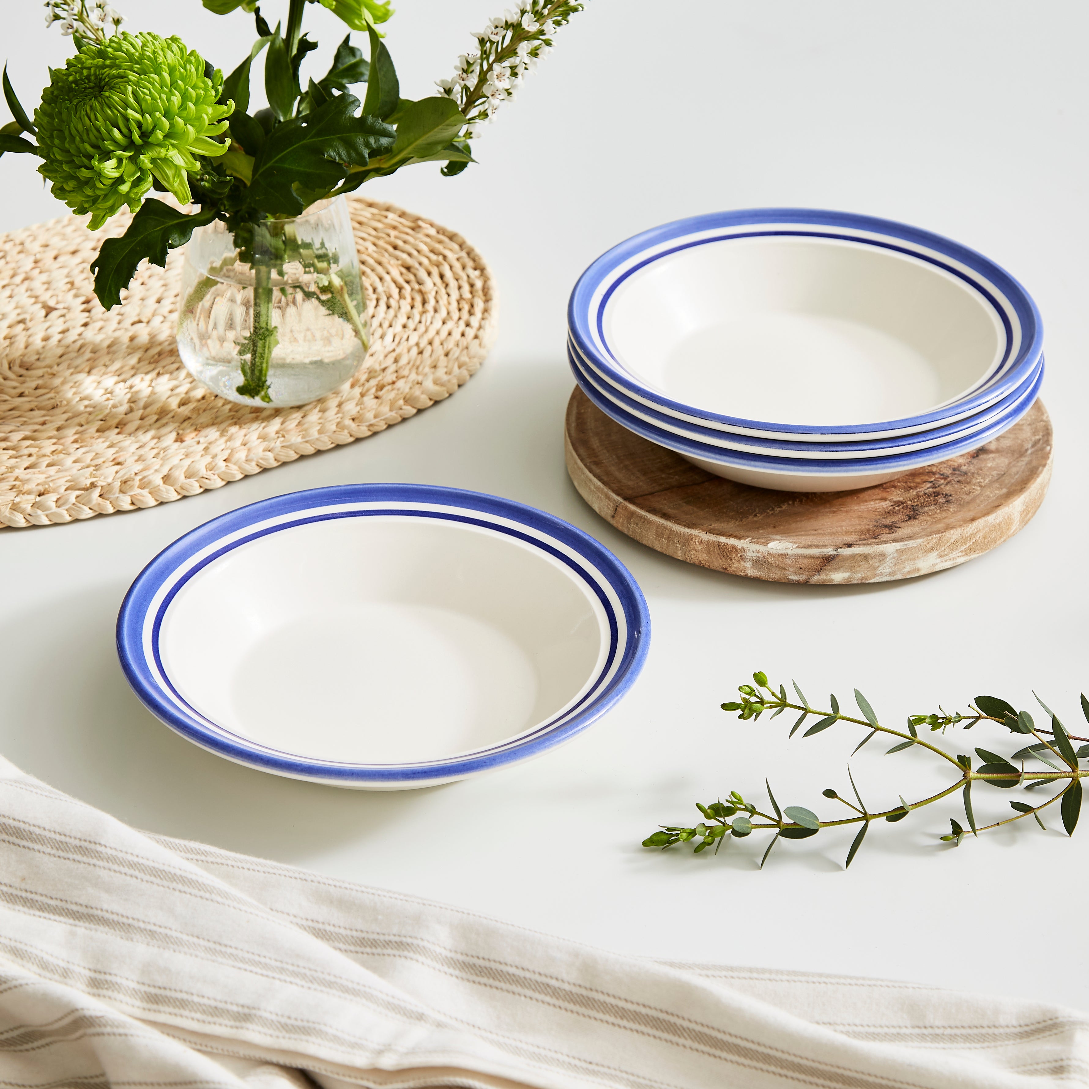 Portmeirion Home Potter's Stripe Soup Plate (D) 20cm Set of 4