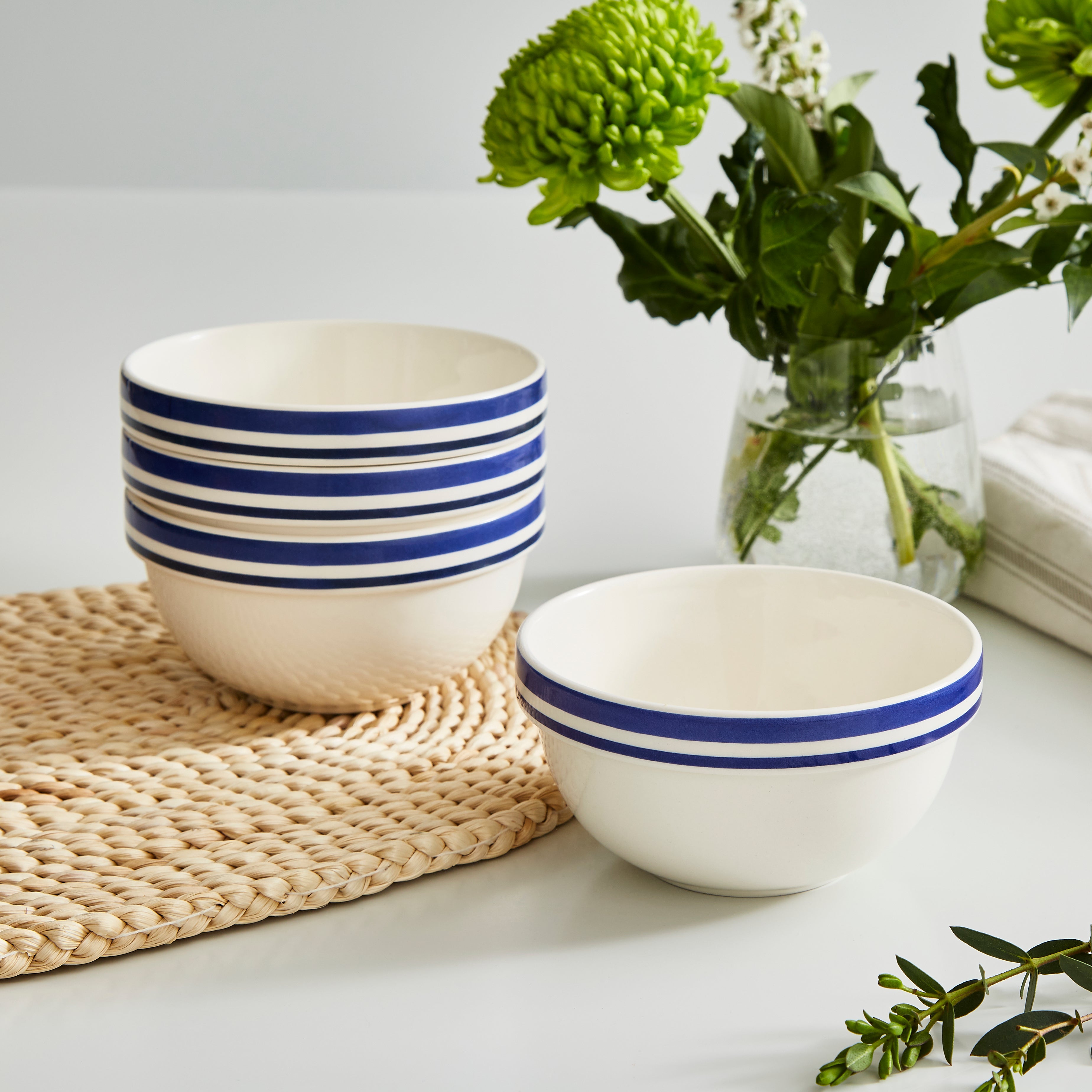 Portmeirion Home Potter's Stripe 5" Stacking Bowl 12.5cm Set of 4