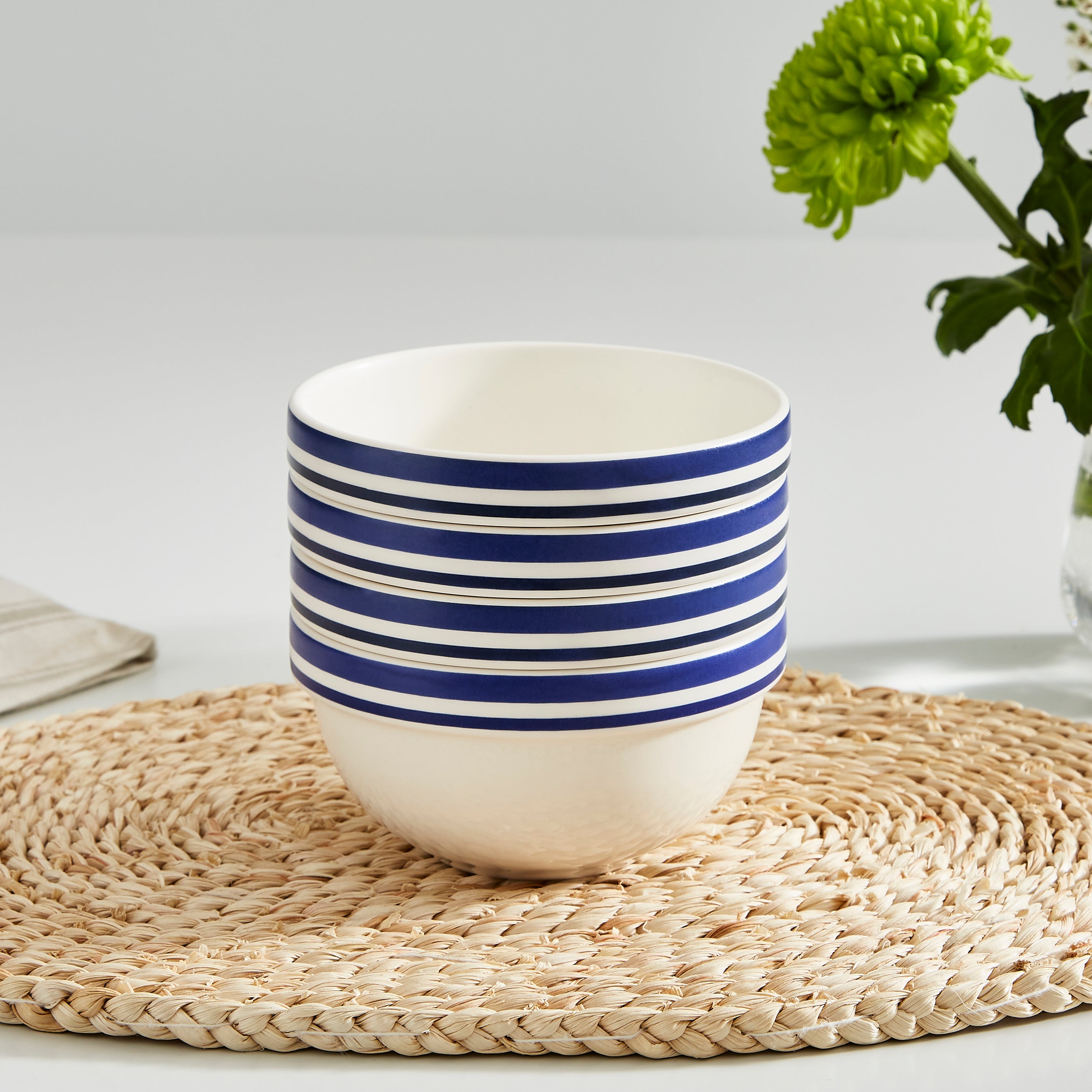 Portmeirion Home Potter's Stripe 5" Stacking Bowl 12.5cm Set of 4