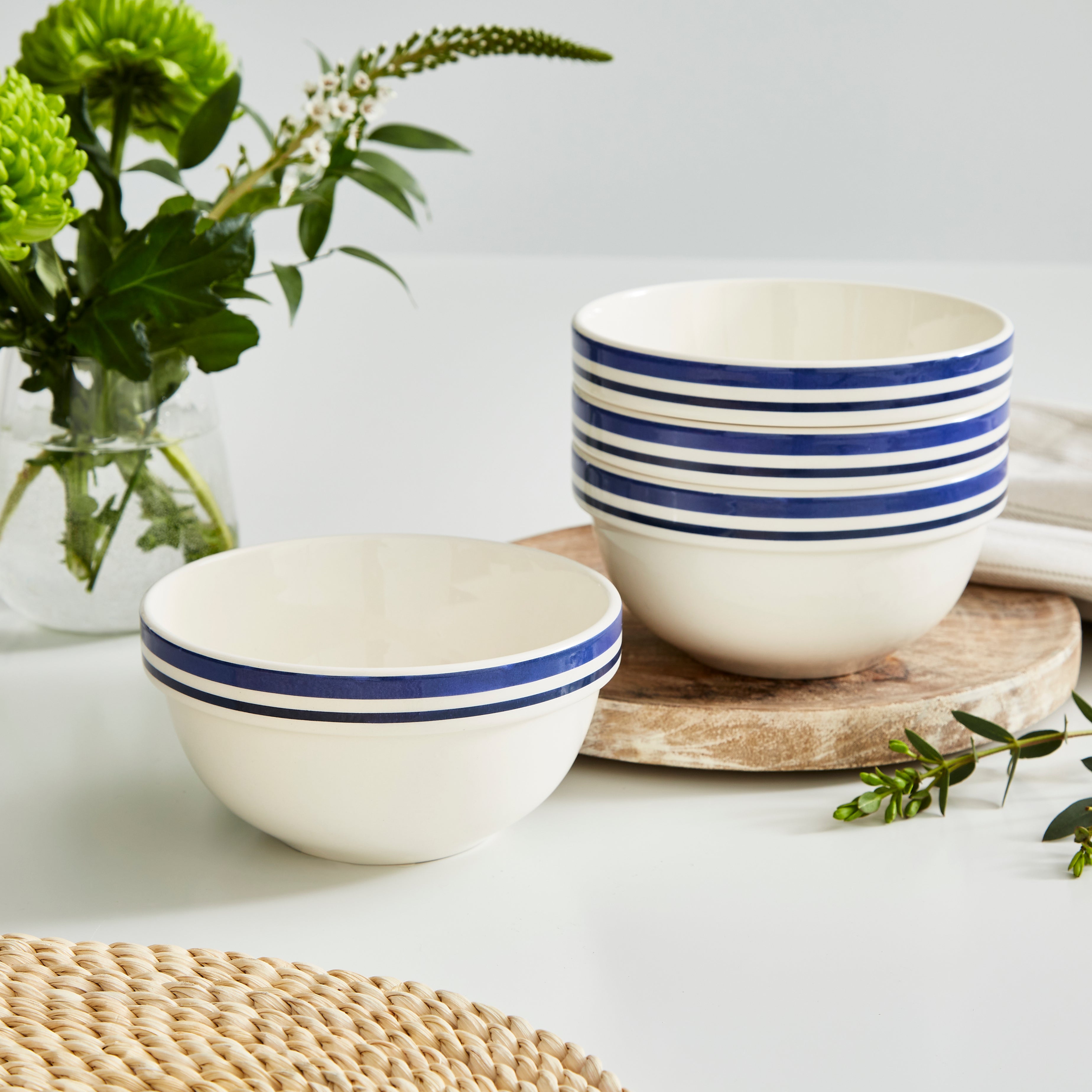 Portmeirion Home Potter's Stripe 5.5" Stacking Bowl 14cm Set of 4