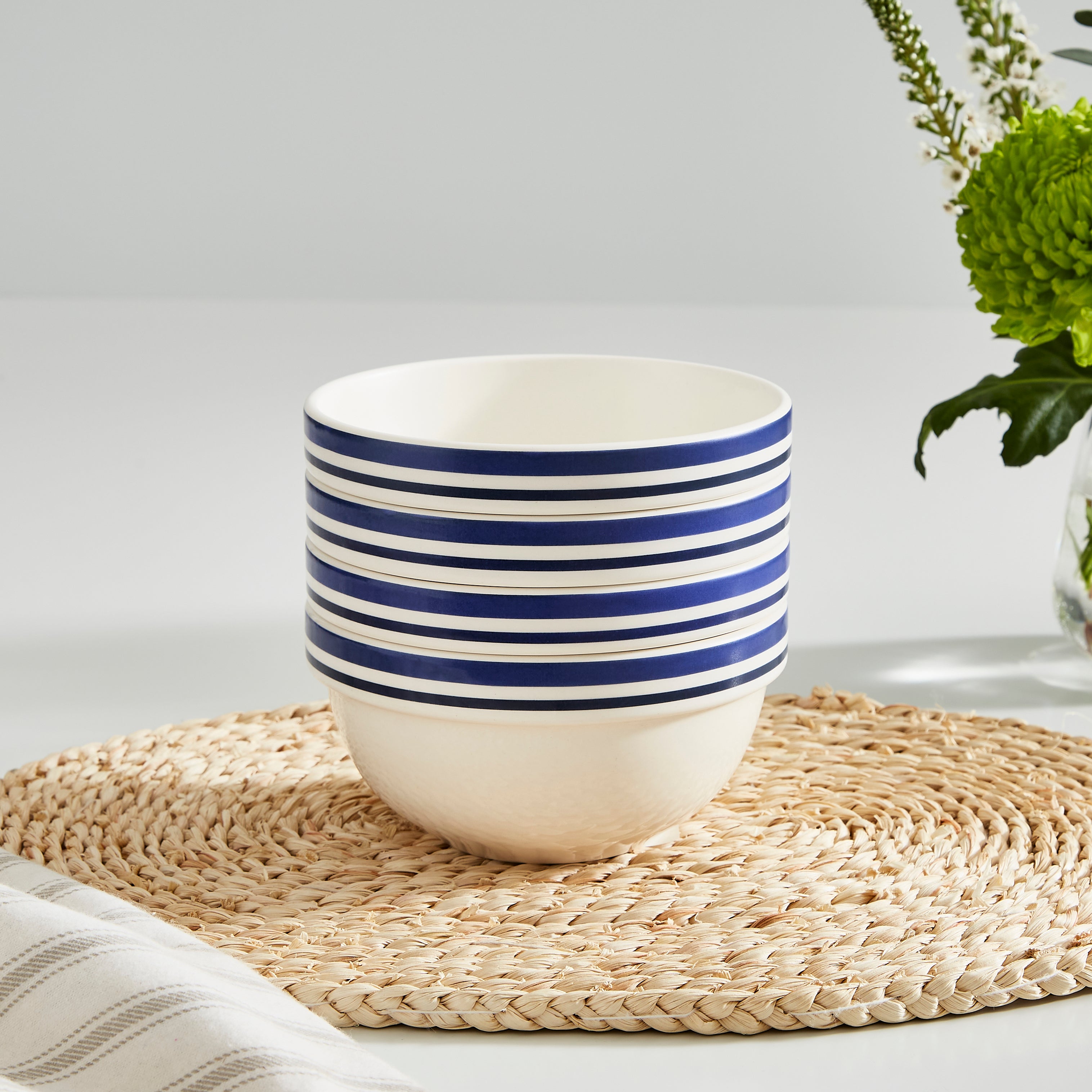 Portmeirion Home Potter's Stripe 5.5" Stacking Bowl 14cm Set of 4