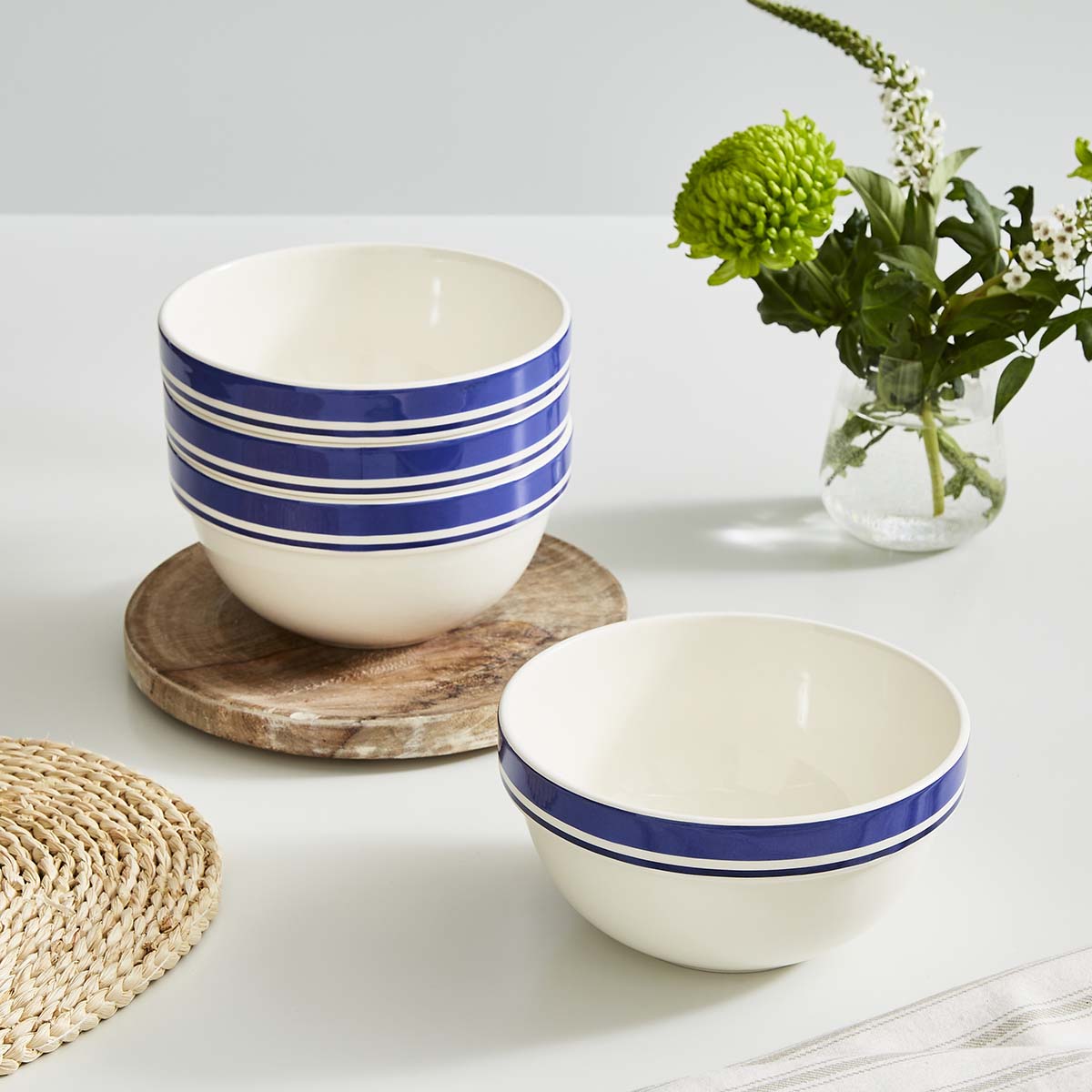 Portmeirion Home Potter's Stripe 7" Stacking Bowl 18cm Set of 4