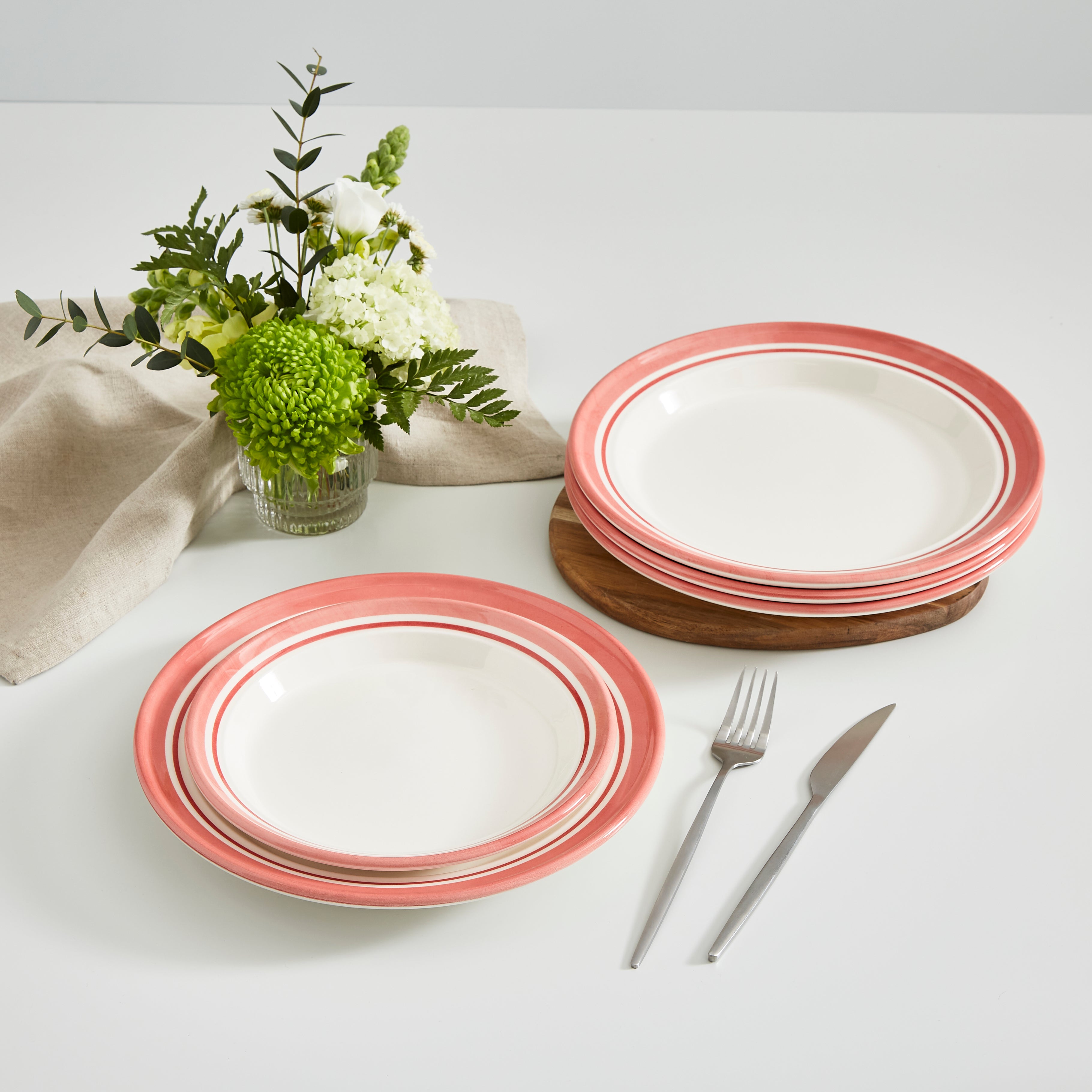 Portmeirion Home Potter's Stripe 10" Plate (D) 25cm Set of 4