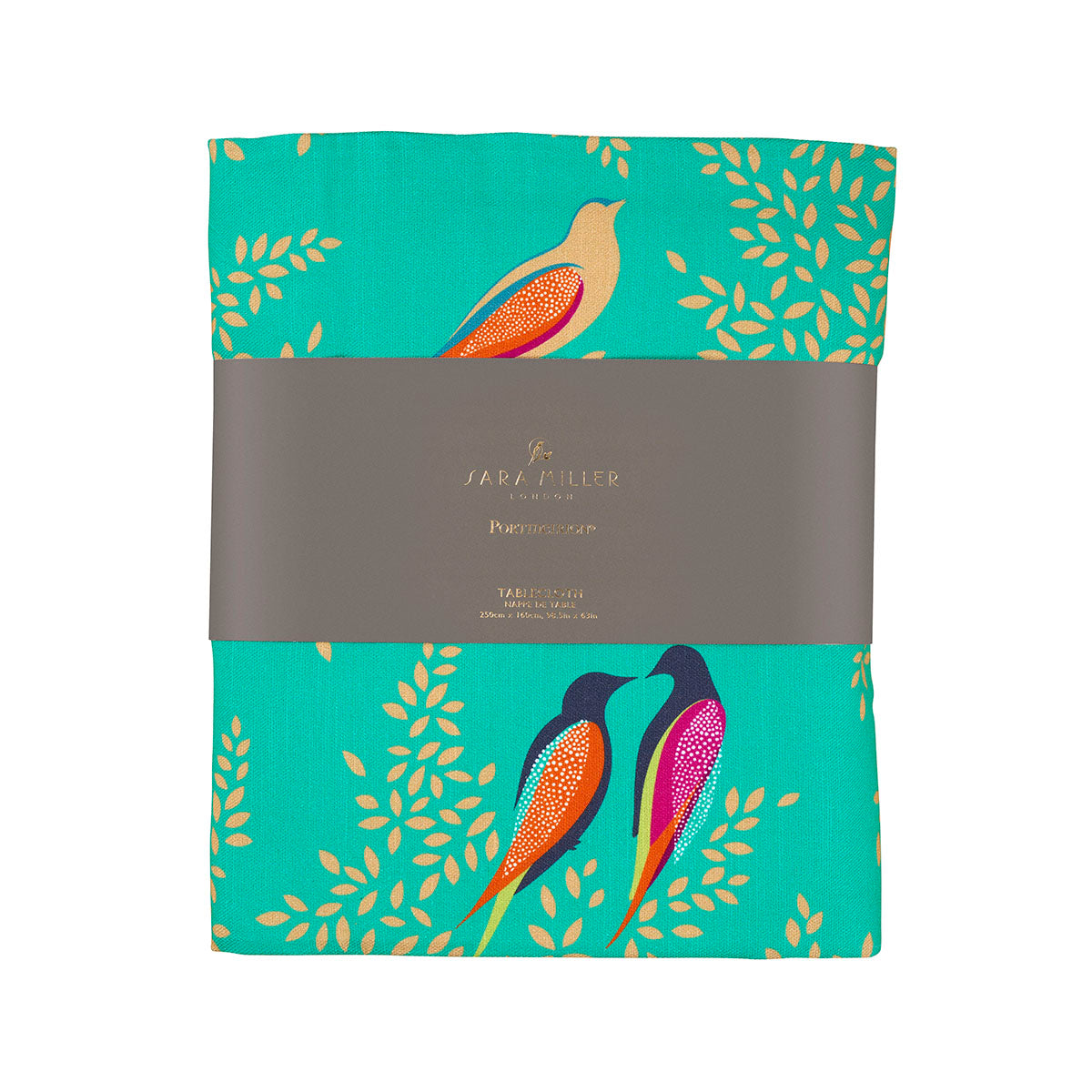 Sara Miller London Artisanne Noir Collection Tablecloth - Green 160cm x 250cm Single
