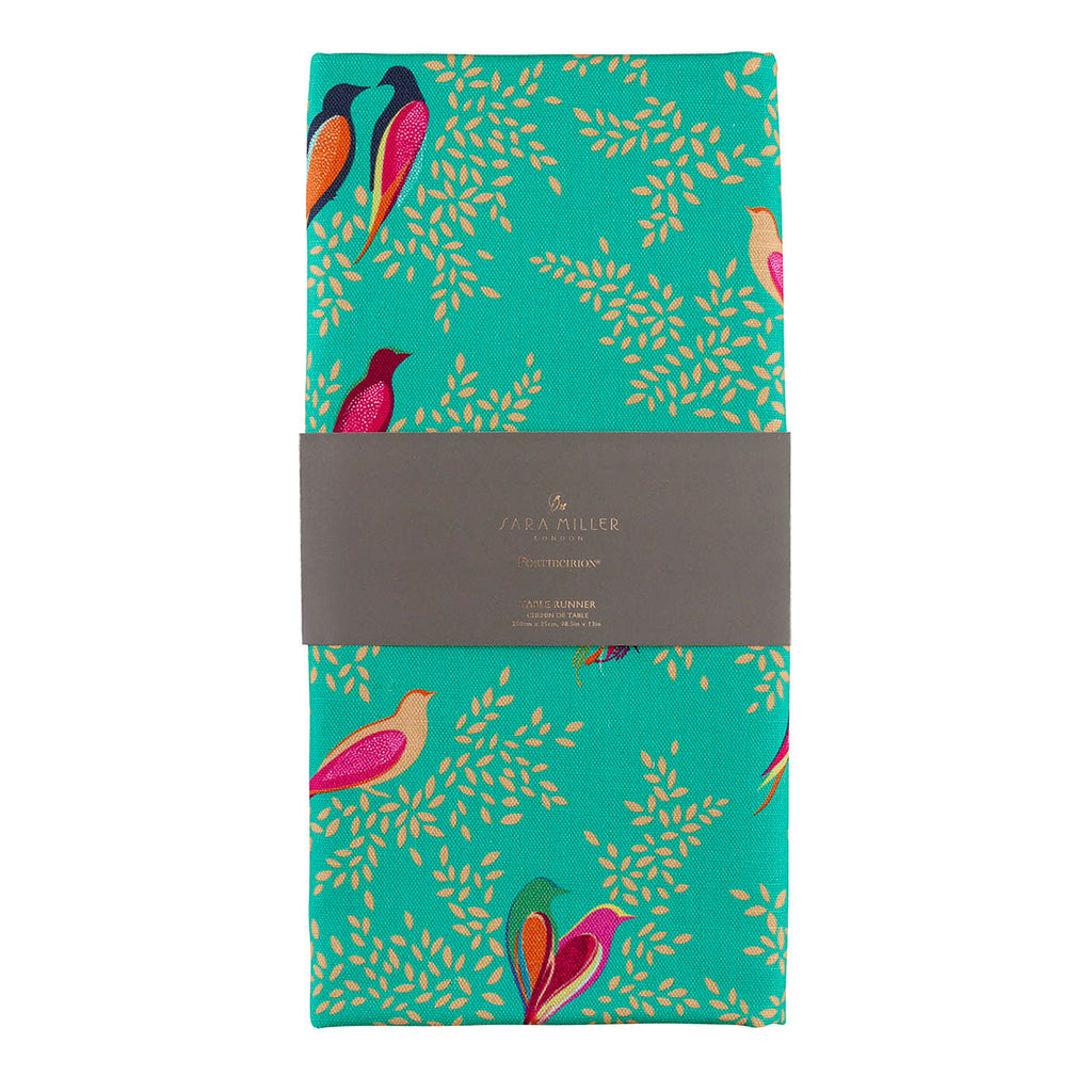 Sara Miller London Artisanne Noir Collection Runner - Green 250cm x 35cm Single