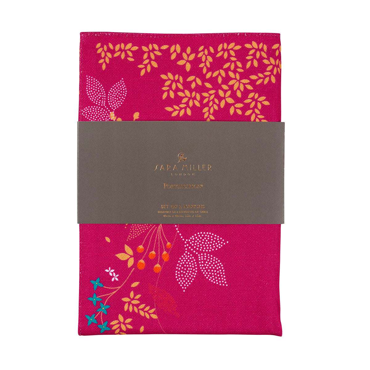 Sara Miller London Artisanne Noir Collection Napkins - Pink - Set of 2 40cm x 40cm Set