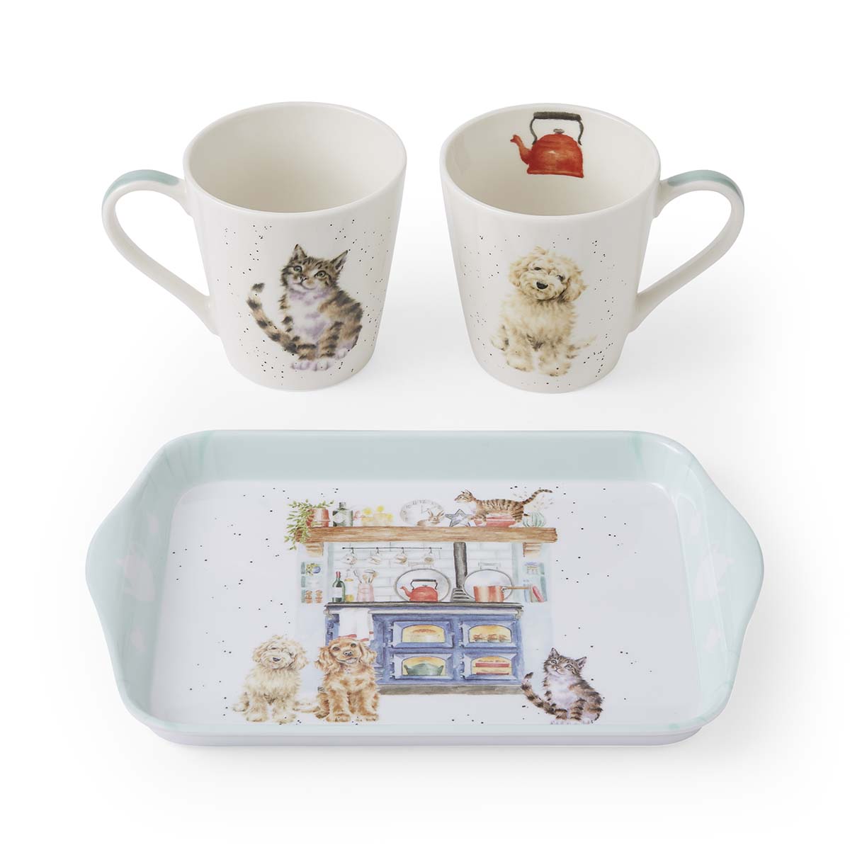 Wrendale Designs Mug & Tray Set - Country Kitchen Mug 0.18L 
Tray 21 x 14cm Single