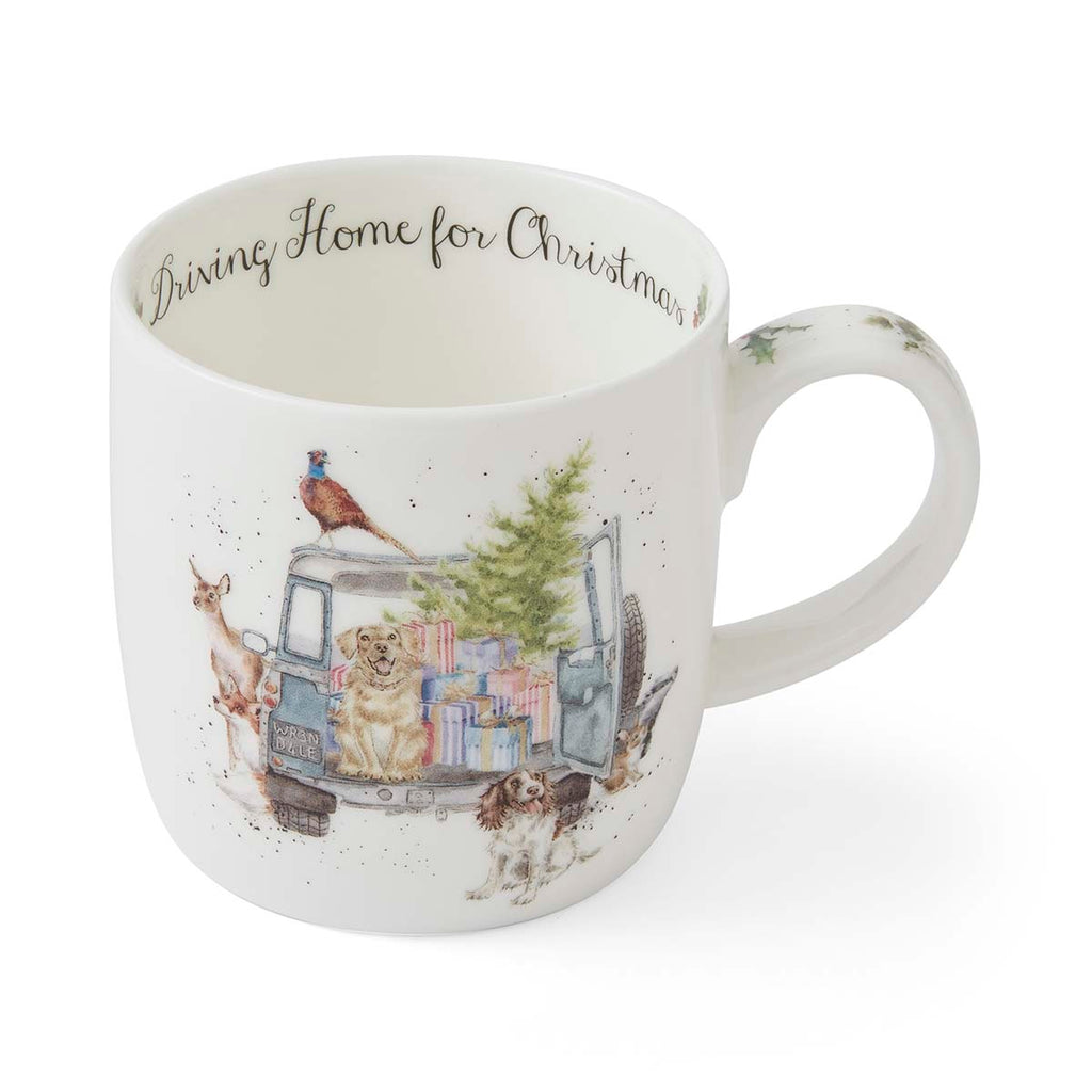 NEW Wrendale Designs - Little Wren Driving Home for Christmas (Dog) 0.31L Set of 6
