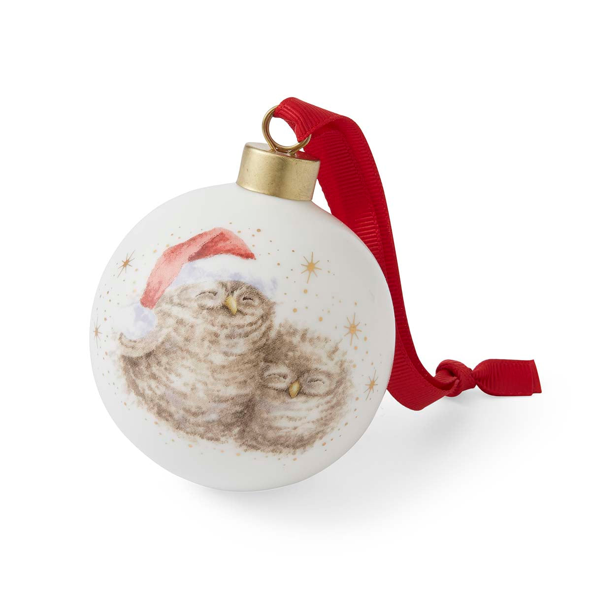 Bauble - Baby's first Christmas (Owls) 7cm diam. Single