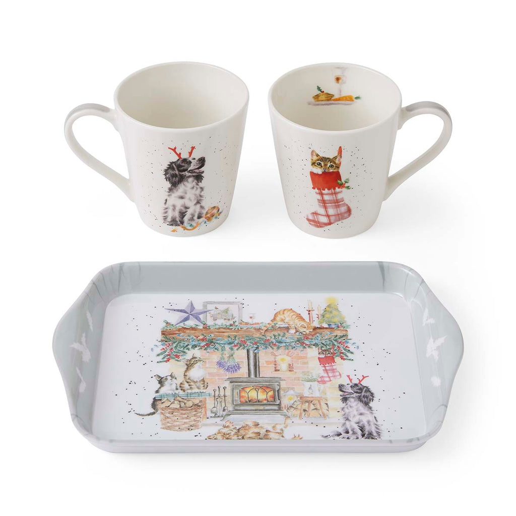 " NEW Wrendale Designs - Little Wren There is no place like Home (Cats & Dogs) Mug 0.18L 
Tray 21 x 14cm Single "