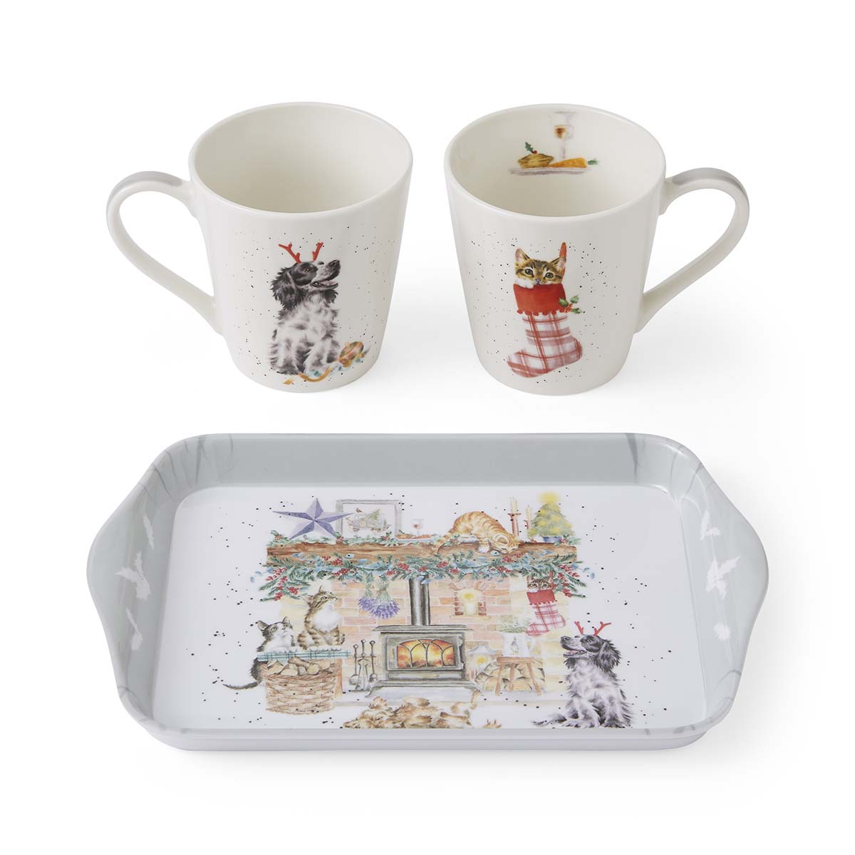" NEW Wrendale Designs - Little Wren There is no place like Home (Cats & Dogs) Mug 0.18L 
Tray 21 x 14cm Single "