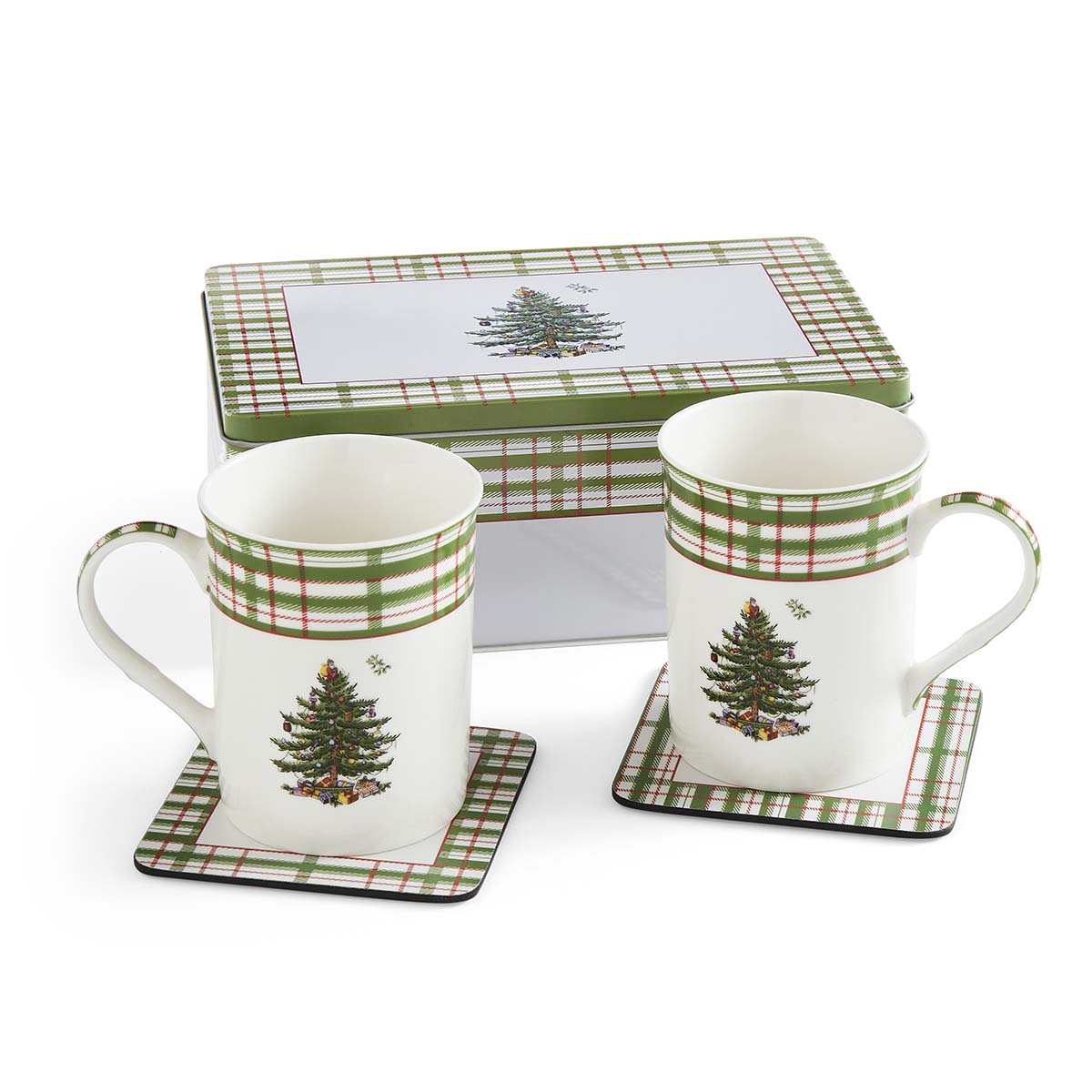 NEW Christmas Tree  Annual 2025 5pc Mug and Tin Set Tin 23cm x 15 cm x 8.6cm 
Mug 0.34L 
Coaster 10.5cm x 10cm Set"