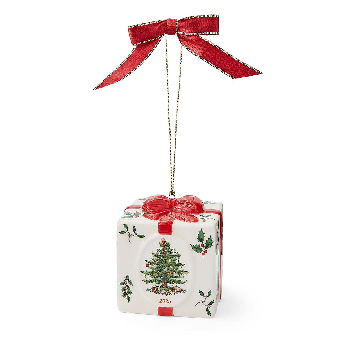 NEW Christmas Tree Holiday Gift Box Ornament 6.9cm x 6.5cm Single