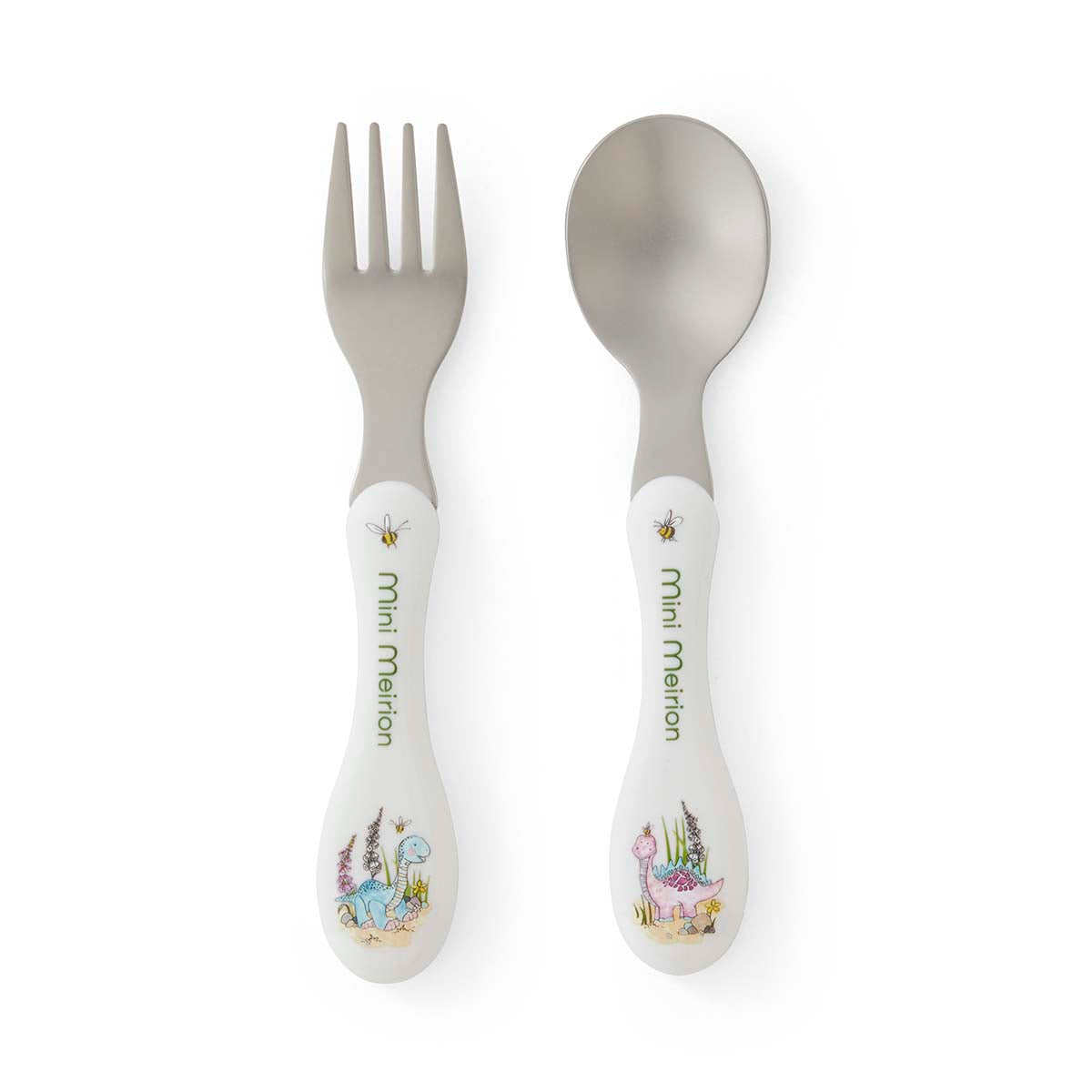 NEW Mini Meirion 2pc Cutlery Set and Case - Dinosaur 15cm Set