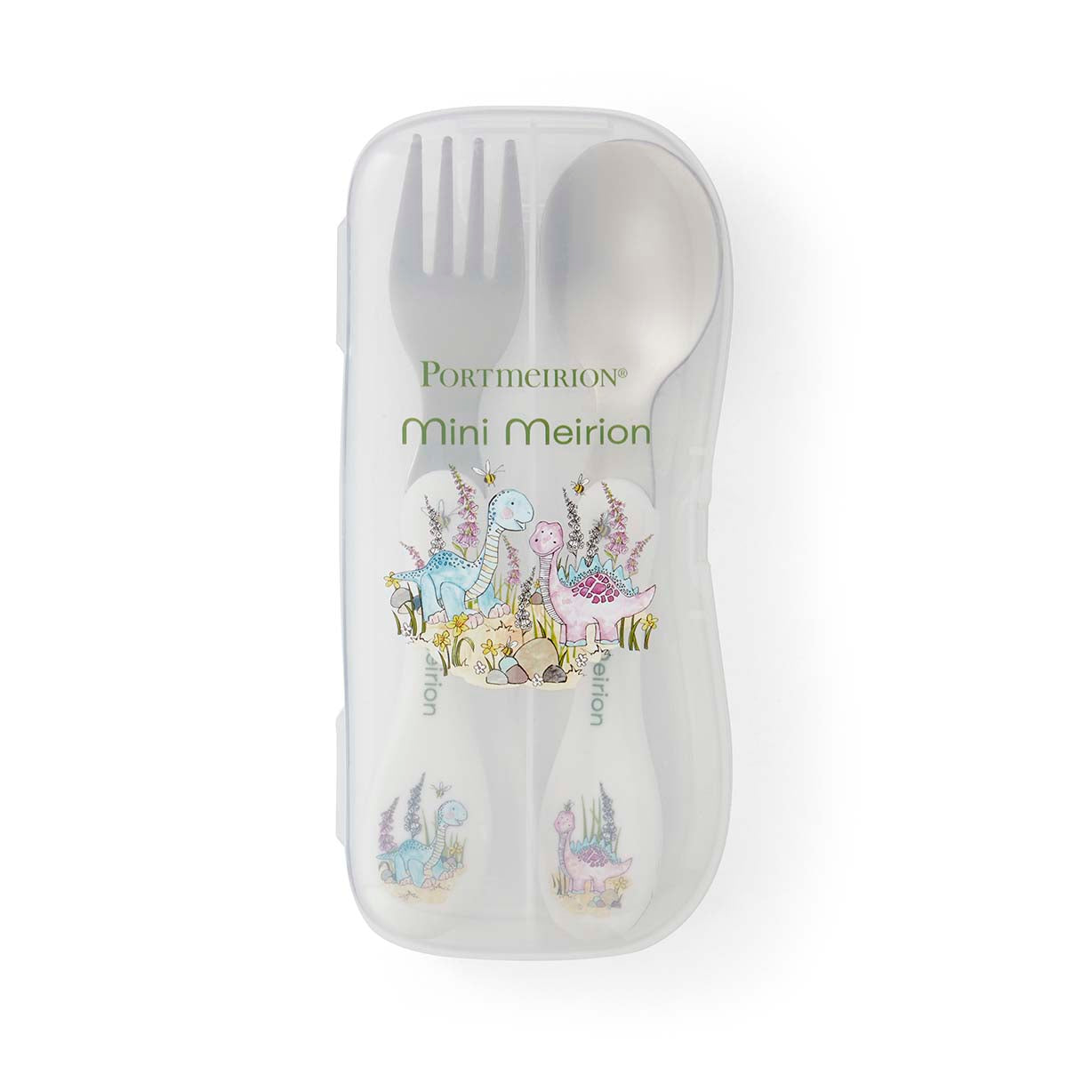 NEW Mini Meirion 2pc Cutlery Set and Case - Dinosaur 15cm Set
