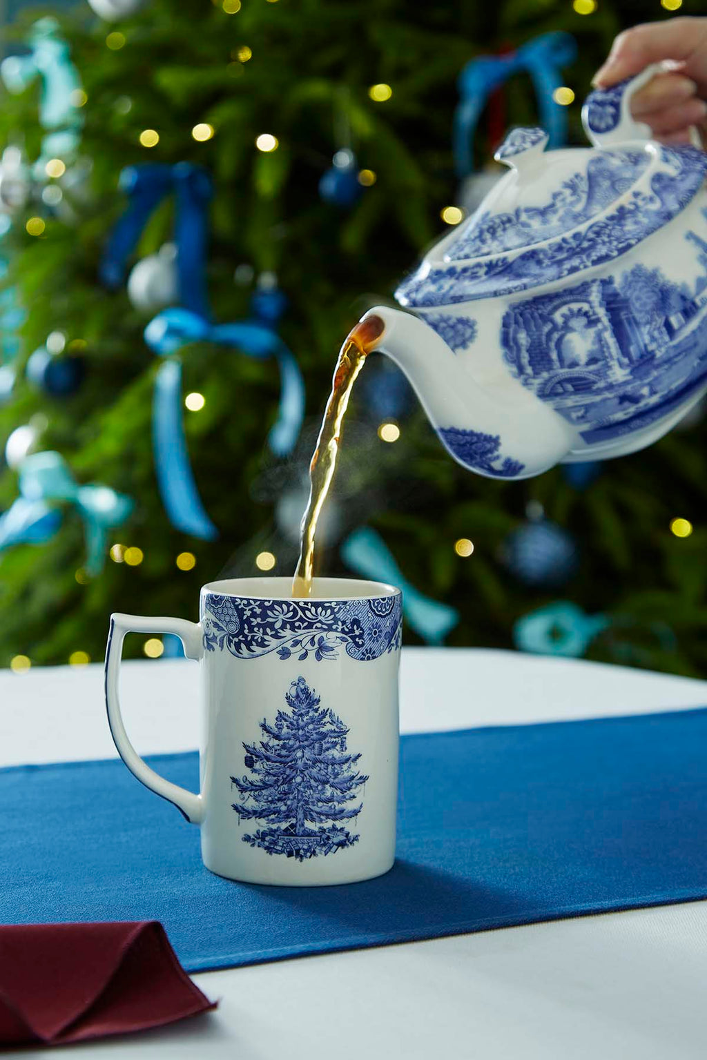 Blue Italian Christmas Tree  Mug 12oz