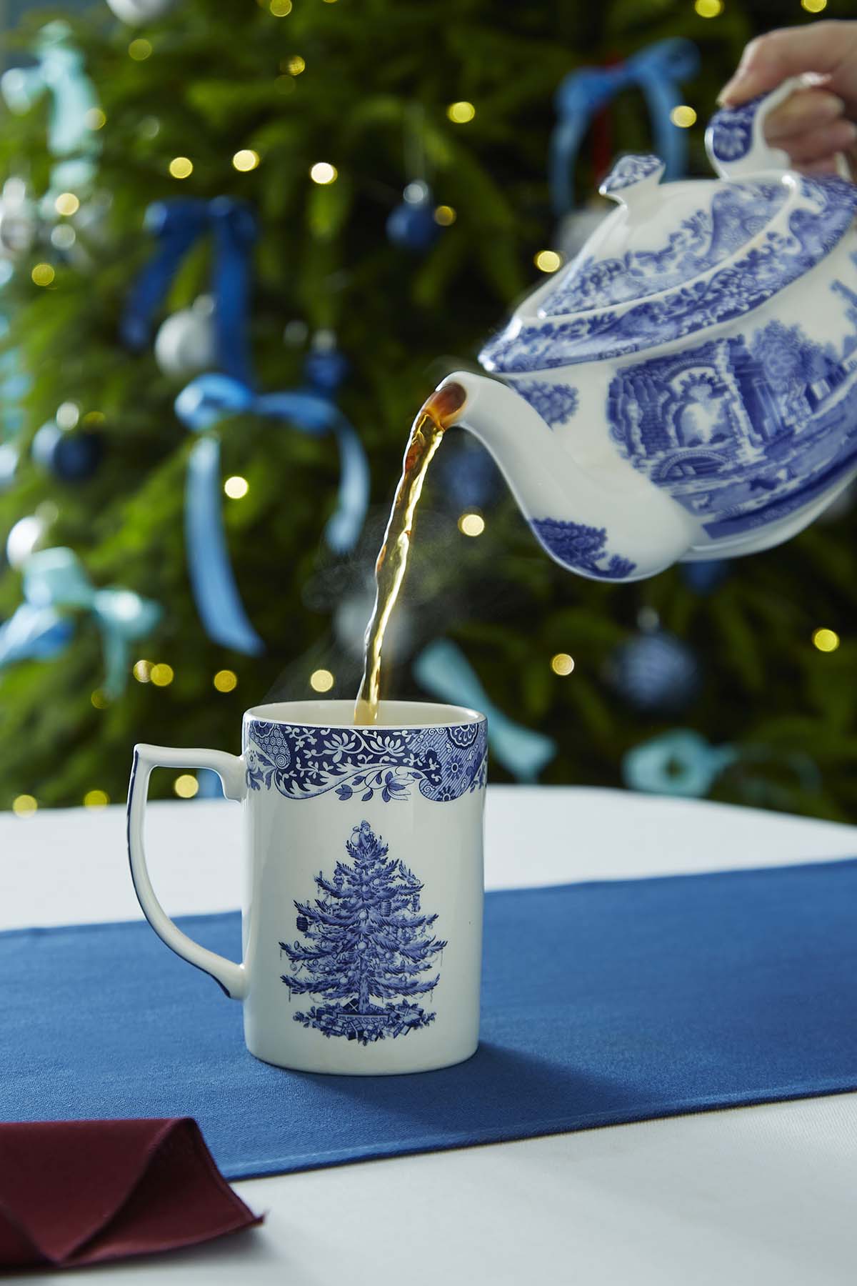 Blue Italian Christmas Tree  Mug 12oz