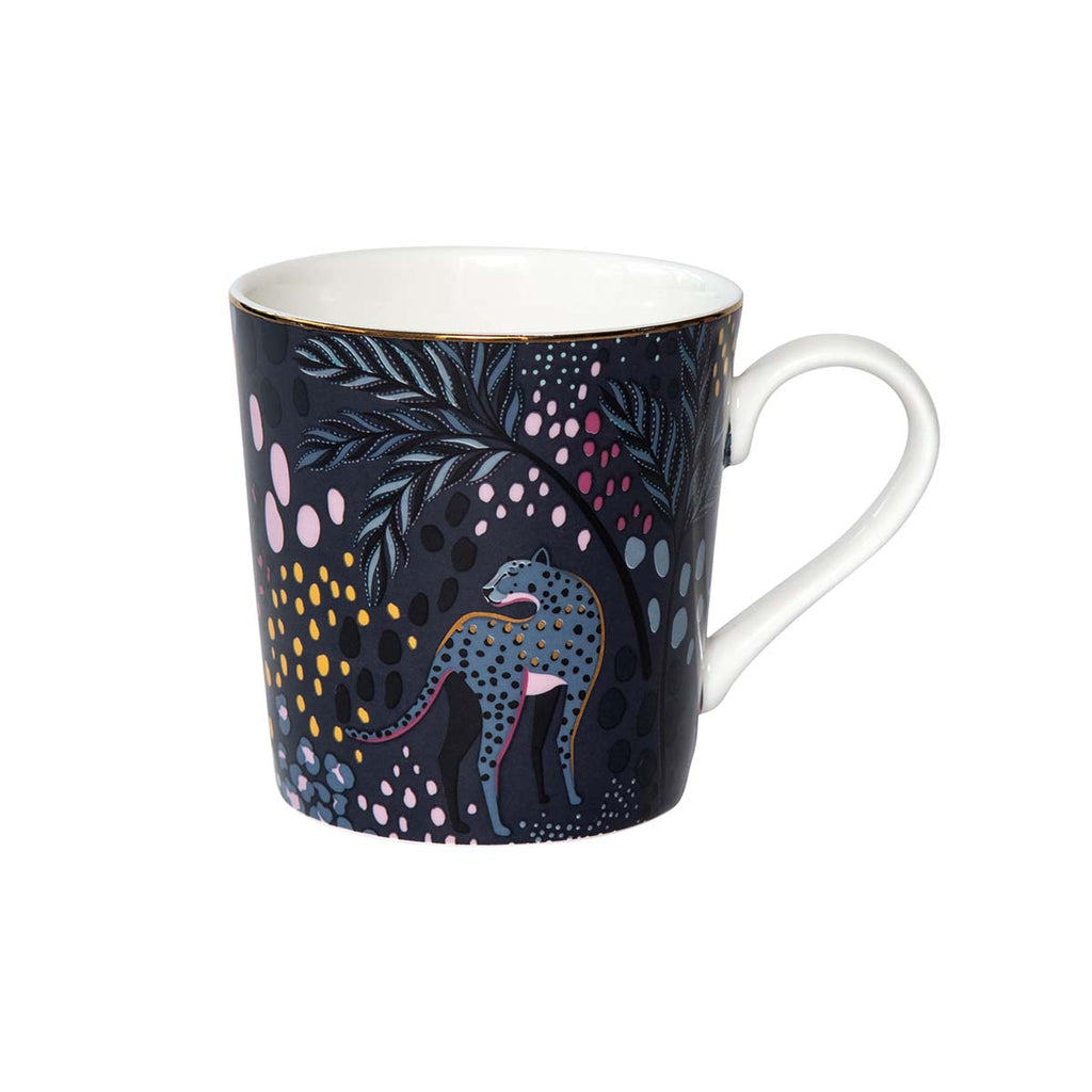 Sara Miller London Midnight Leopard Mug 0.34L Single