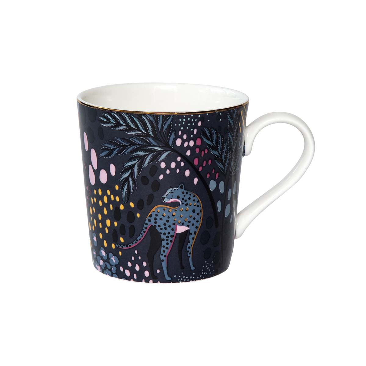 Sara Miller London Midnight Leopard Mug 0.34L Single