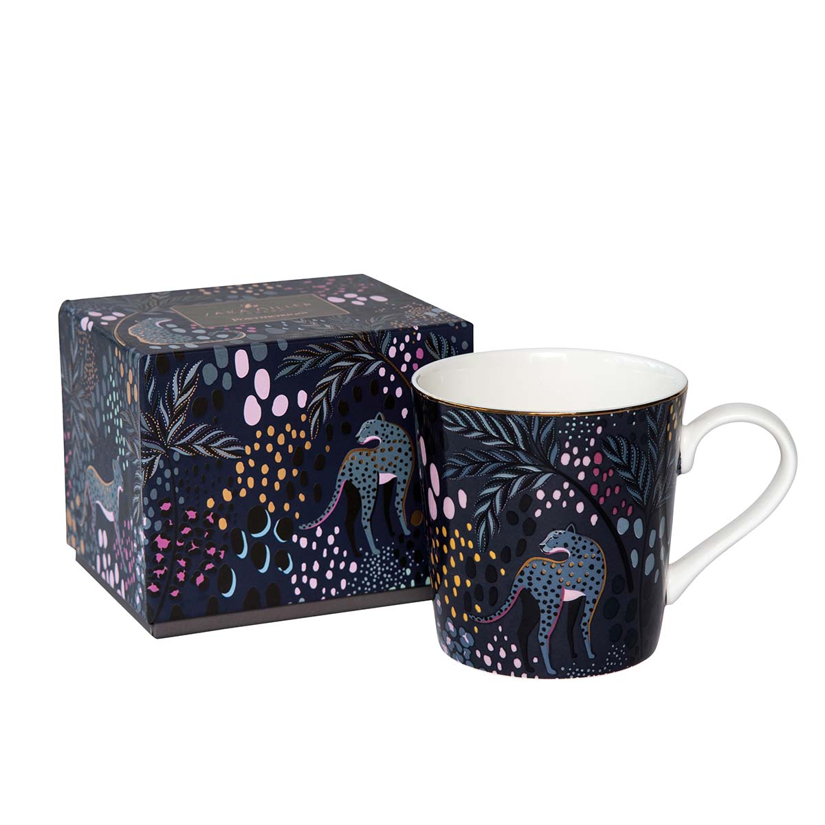 Sara Miller London Midnight Leopard Mug 0.34L Single