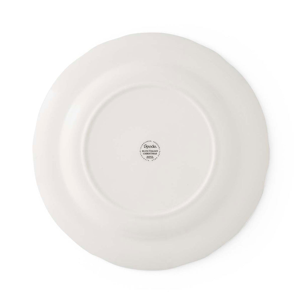 Blue Italian Christmas Tree Dinner Plate 27cm Set of 4