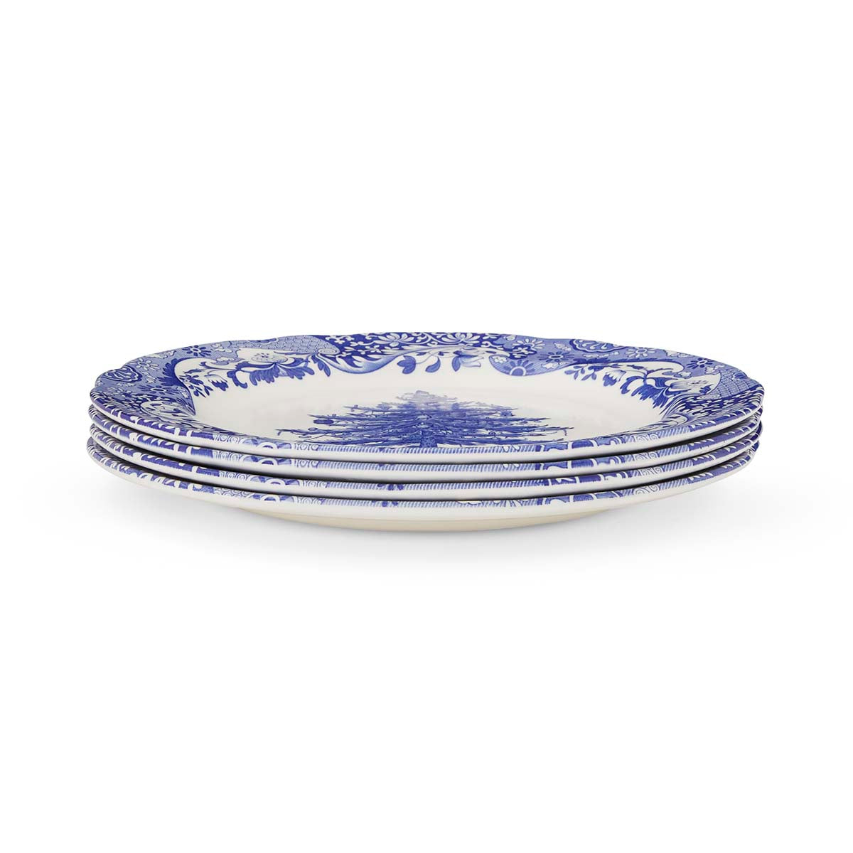 Spode Blue Italian Christmas Tree Plate 20cm Set of 4