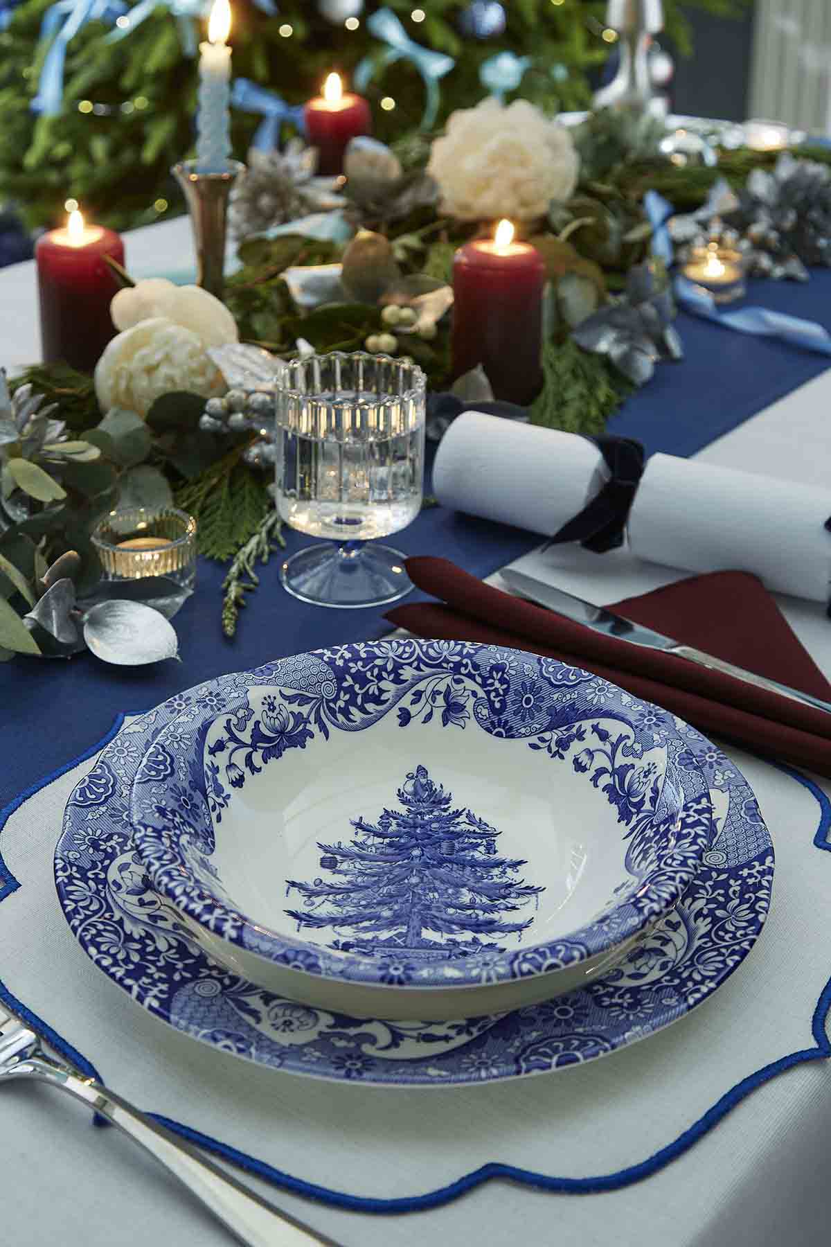 Blue Italian Christmas Tree Cereal 20cm