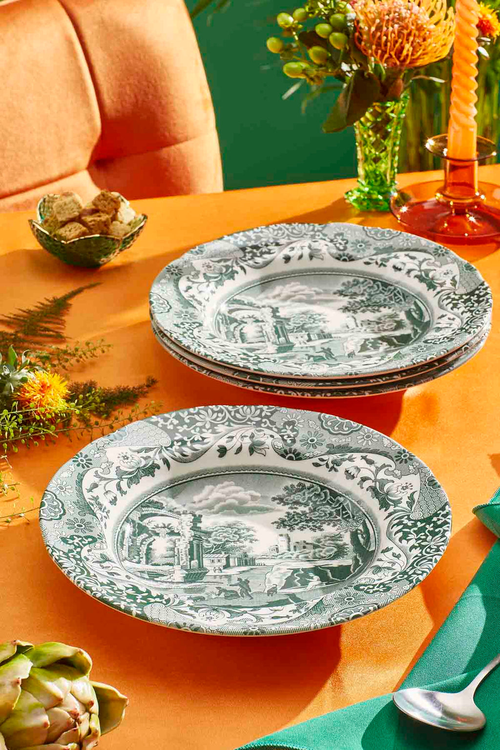 Spode Heritage Green Italian Soup Plate 23cm/9"