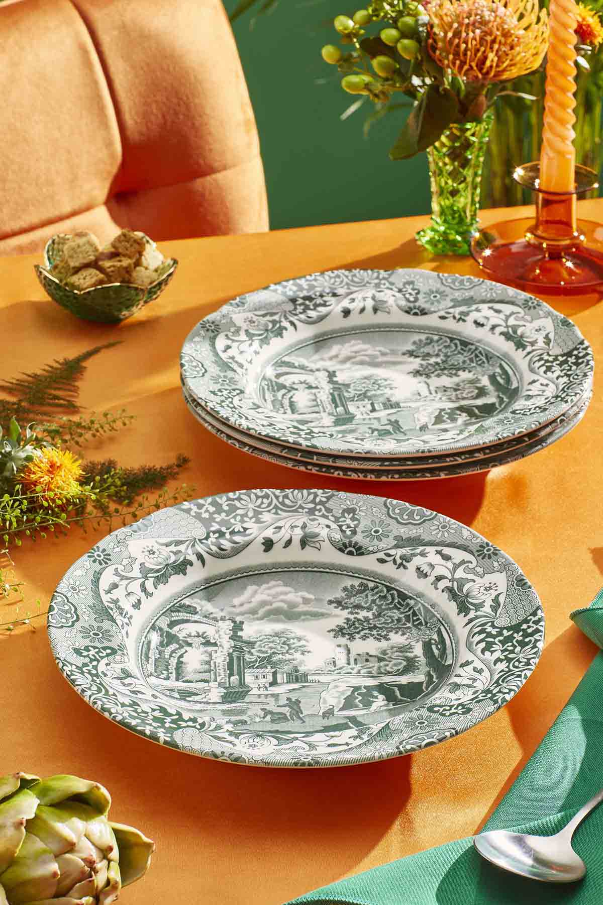 Spode Heritage Green Italian Soup Plate 23cm/9"