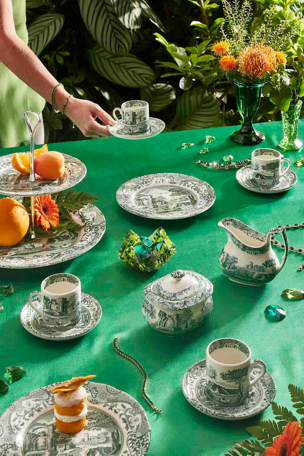 Spode Heritage Green Italian Coffee Cup & Saucer 0.09L/3fl.oz