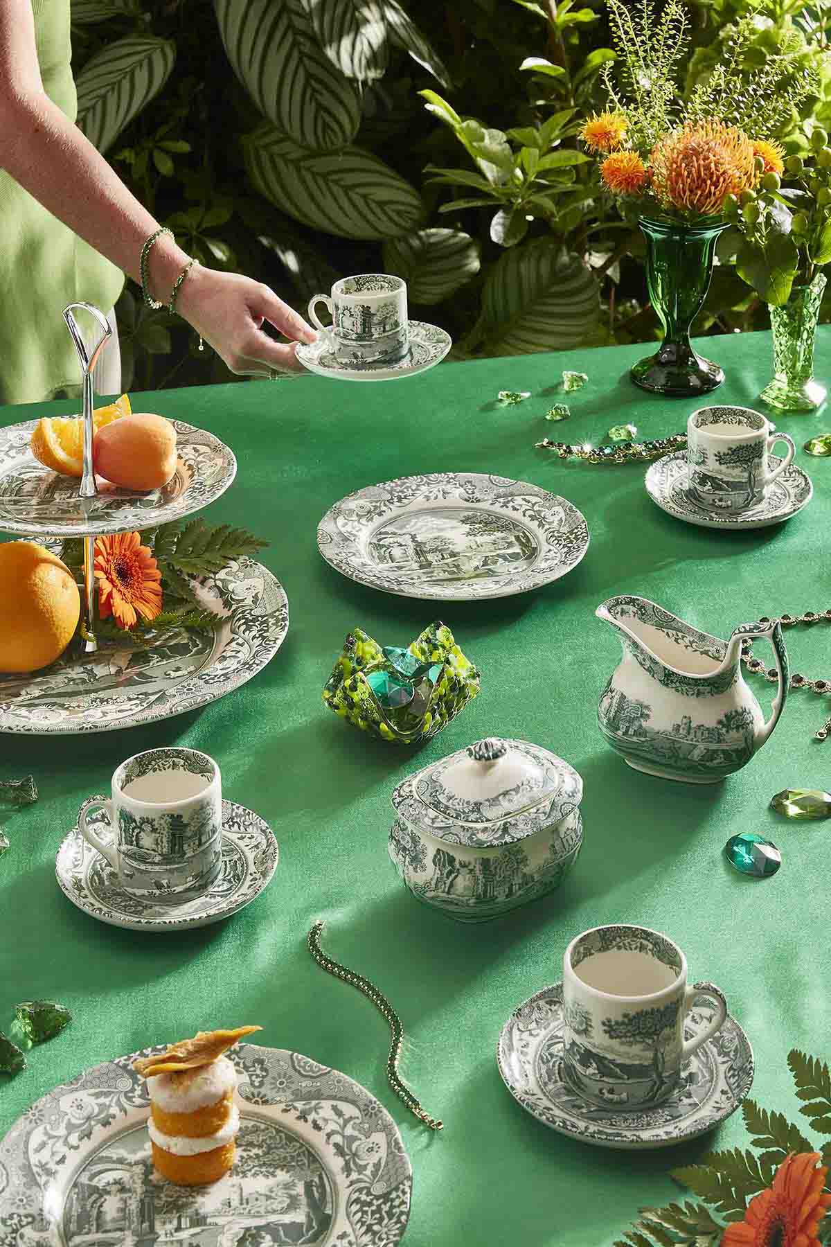 Spode Heritage Green Italian Coffee Cup & Saucer 0.09L/3fl.oz