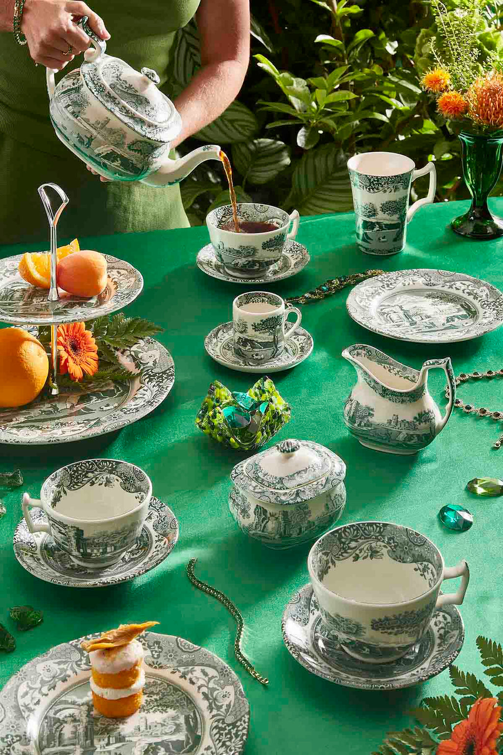 Spode Heritage Green Italian TeaPot 1.1L/2pt